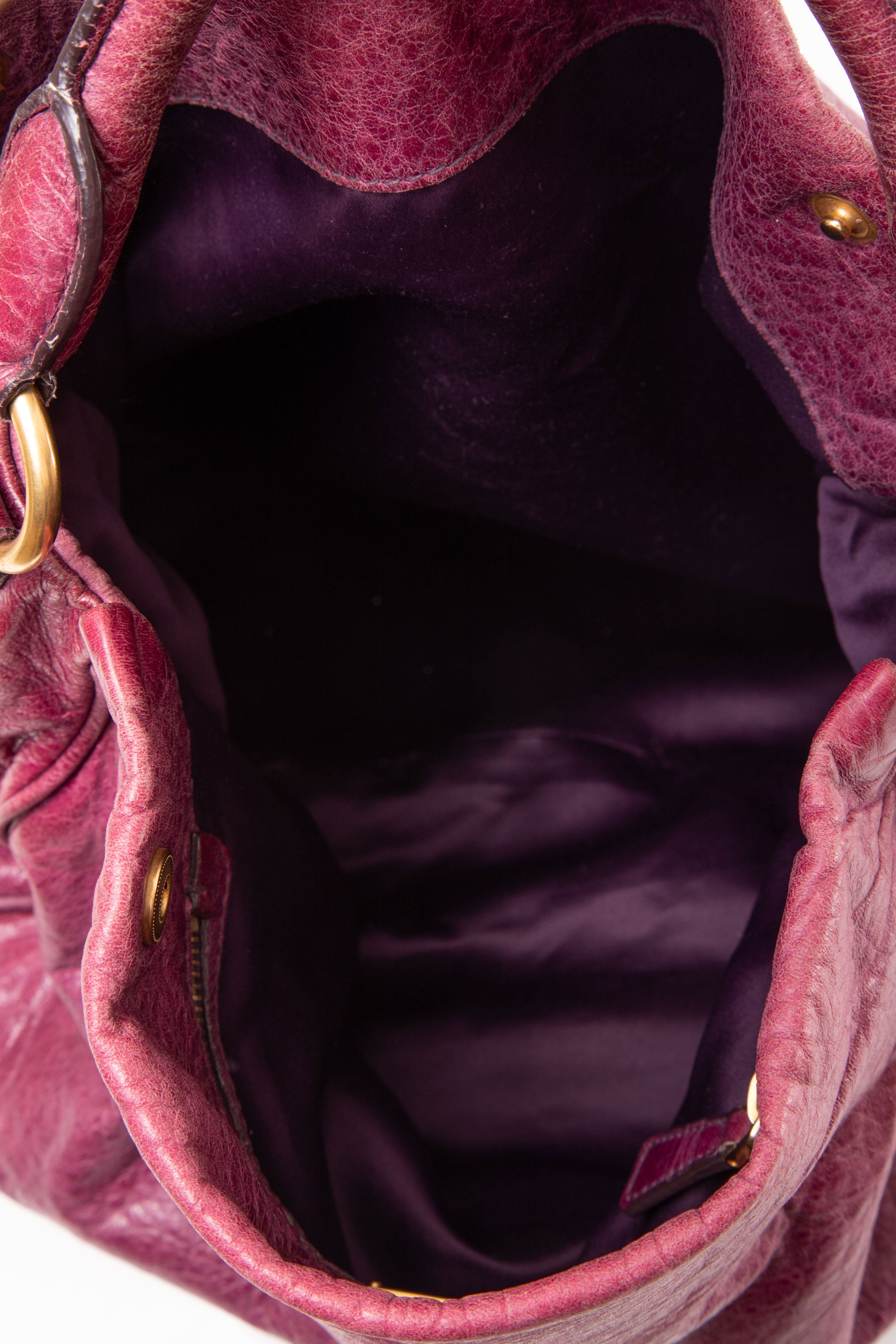 Miu Miu Purple Calfskin Tote Bag With Strap