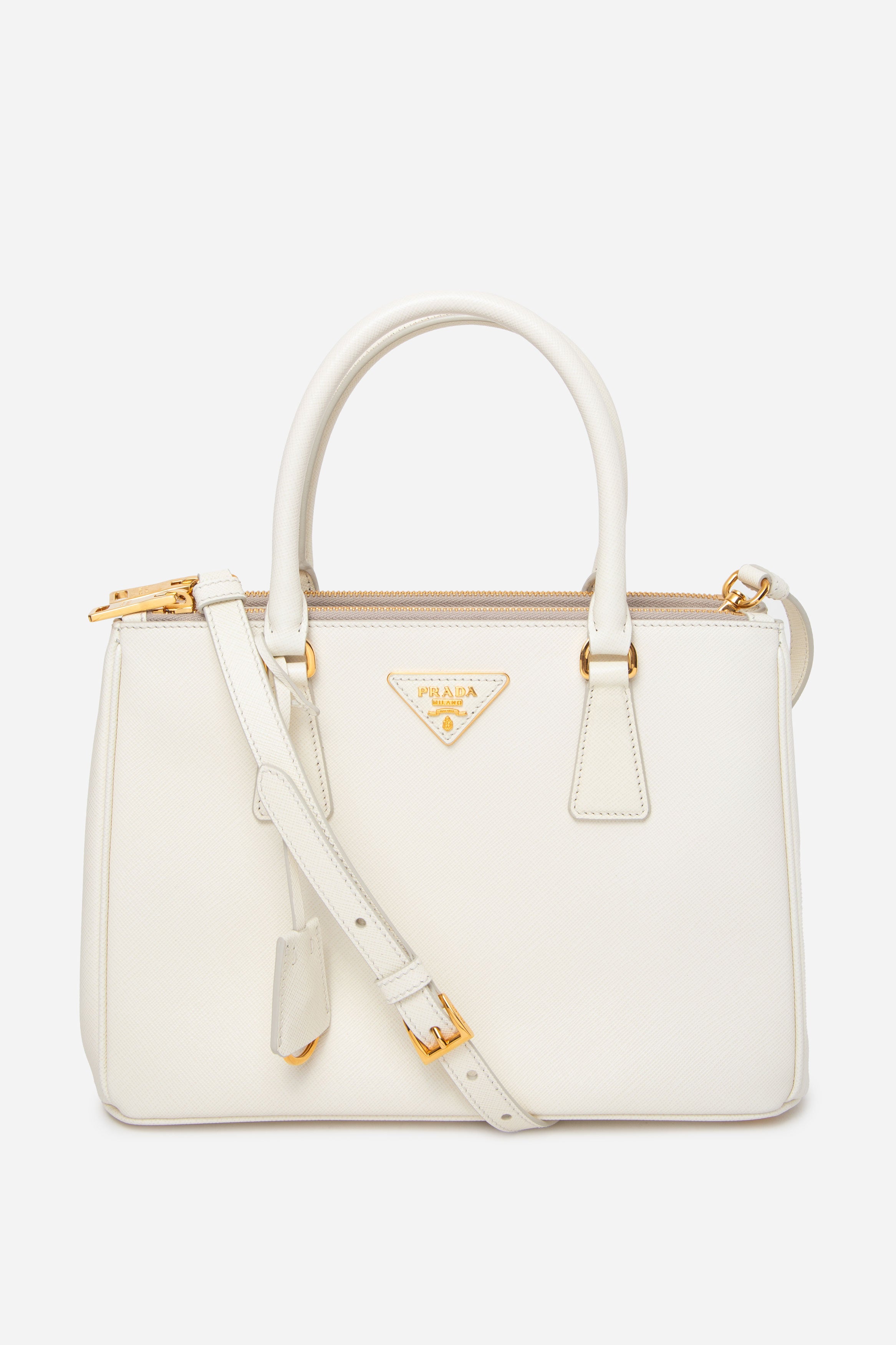 Prada White Galleria Medium Saffiano Bag