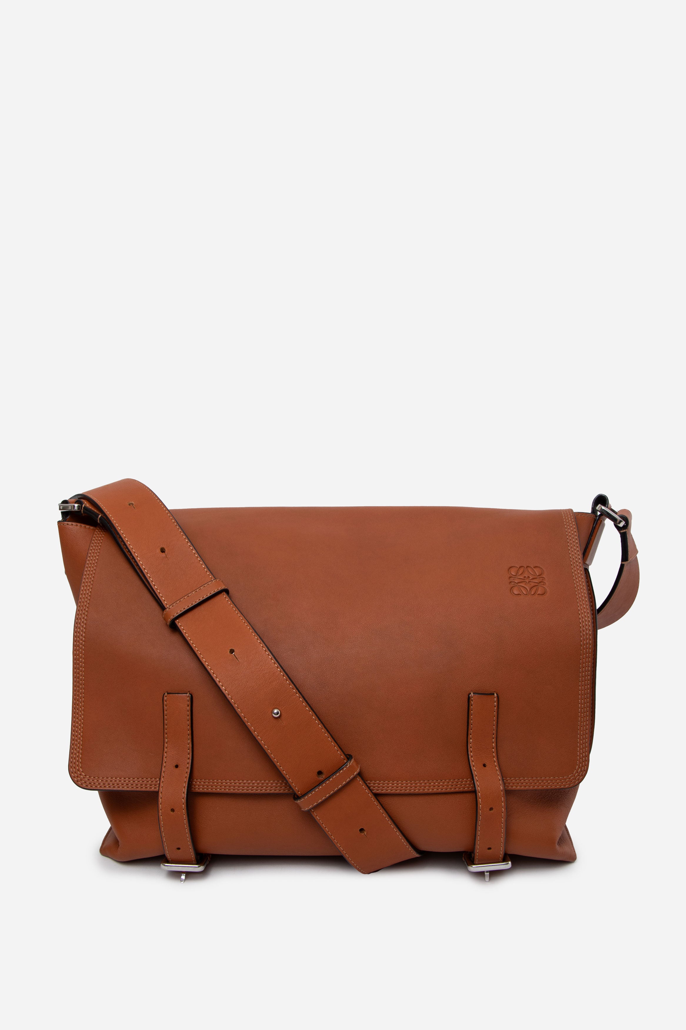 Loewe 2016 Brown Leather Messenger Bag
