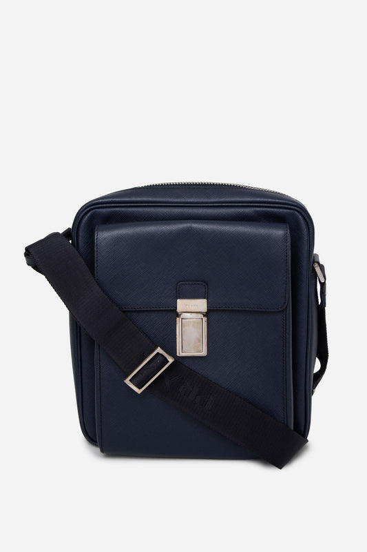 Prada Saffiano Messenger Bag Navy