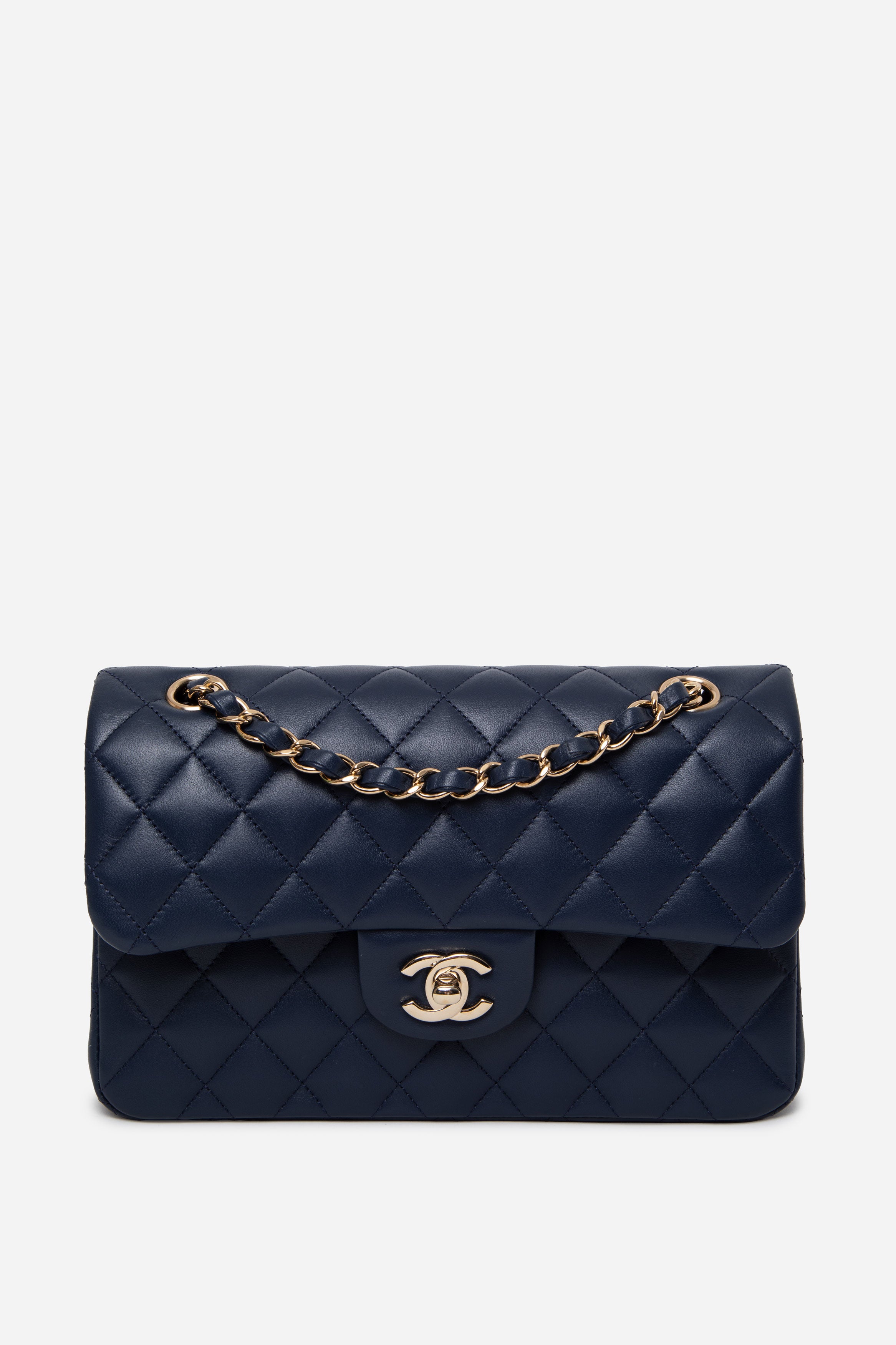 Pre-Owned Chanel Navy 2022 Classic Double Flap Small