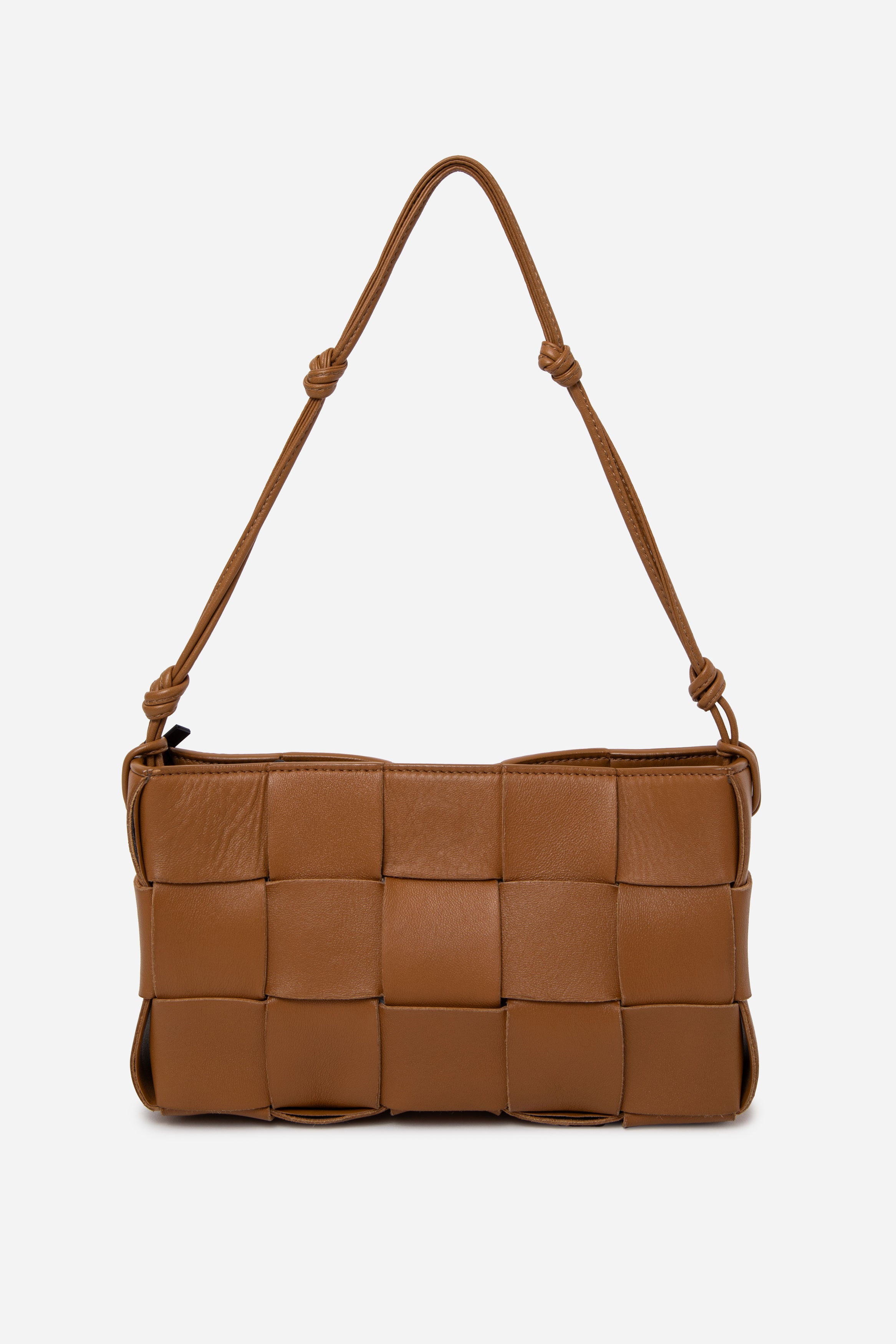 Bottega Veneta Calfskin Maxi Intrecciato Cassette Pouch On Strap Caramel
