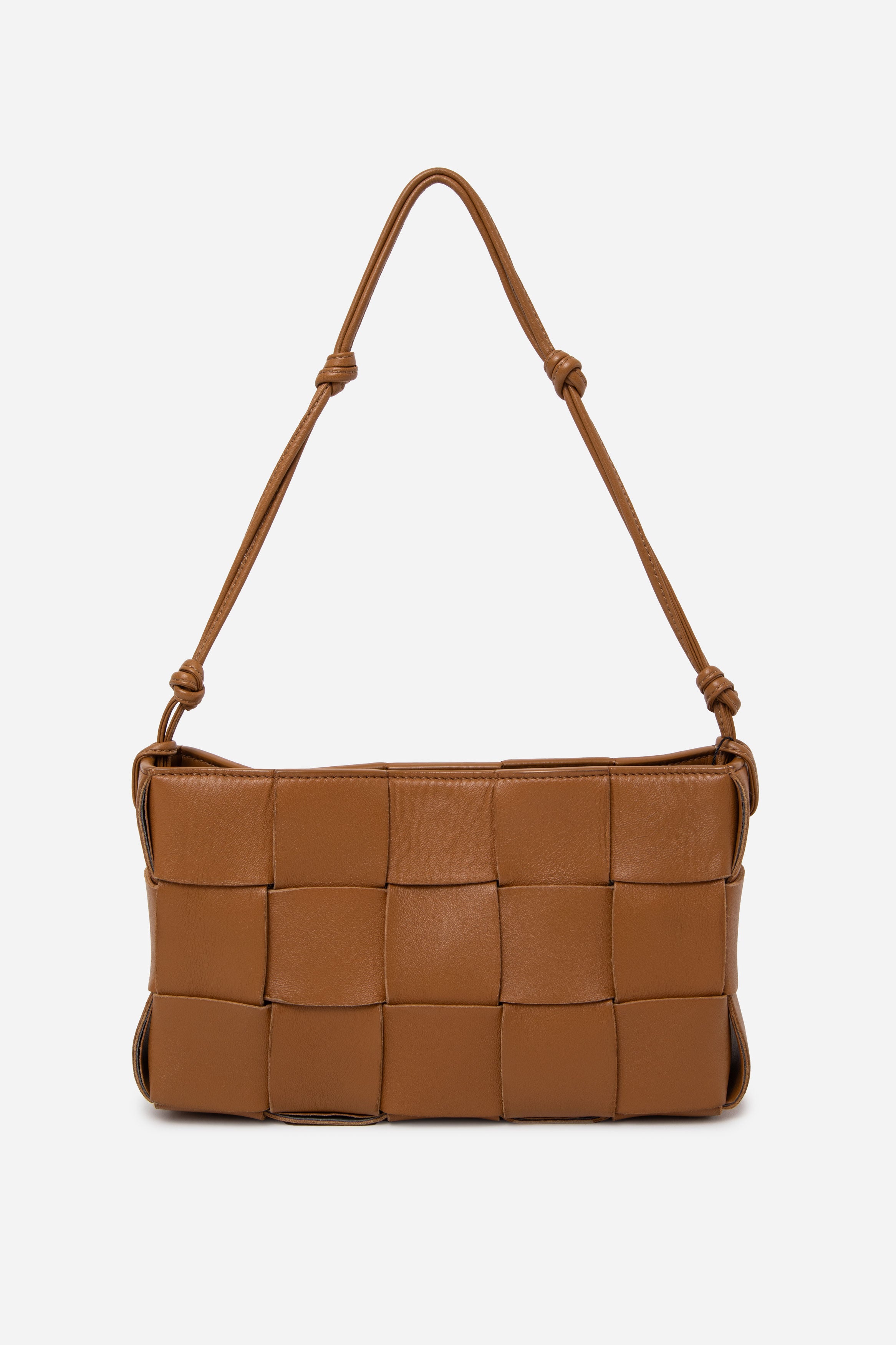Bottega Veneta Calfskin Maxi Intrecciato Cassette Pouch On Strap Caramel