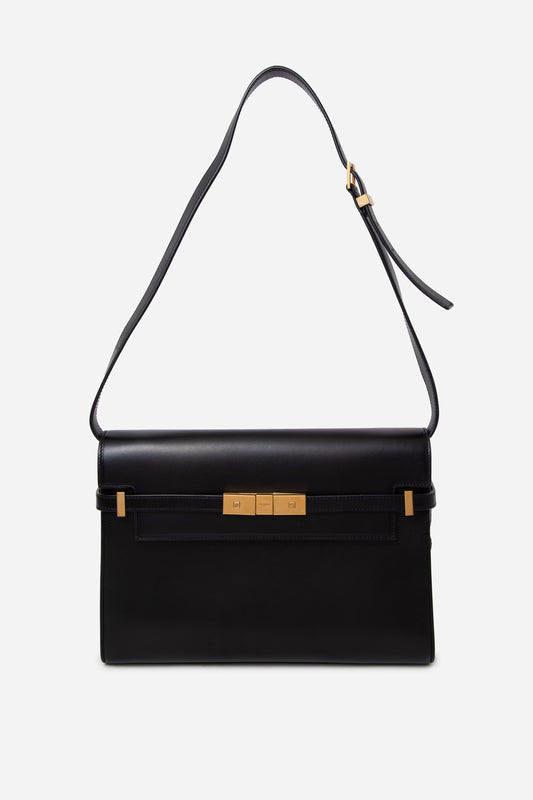 Saint Laurent 2021 Medium Calfskin Manhattan Shoulder Bag Black