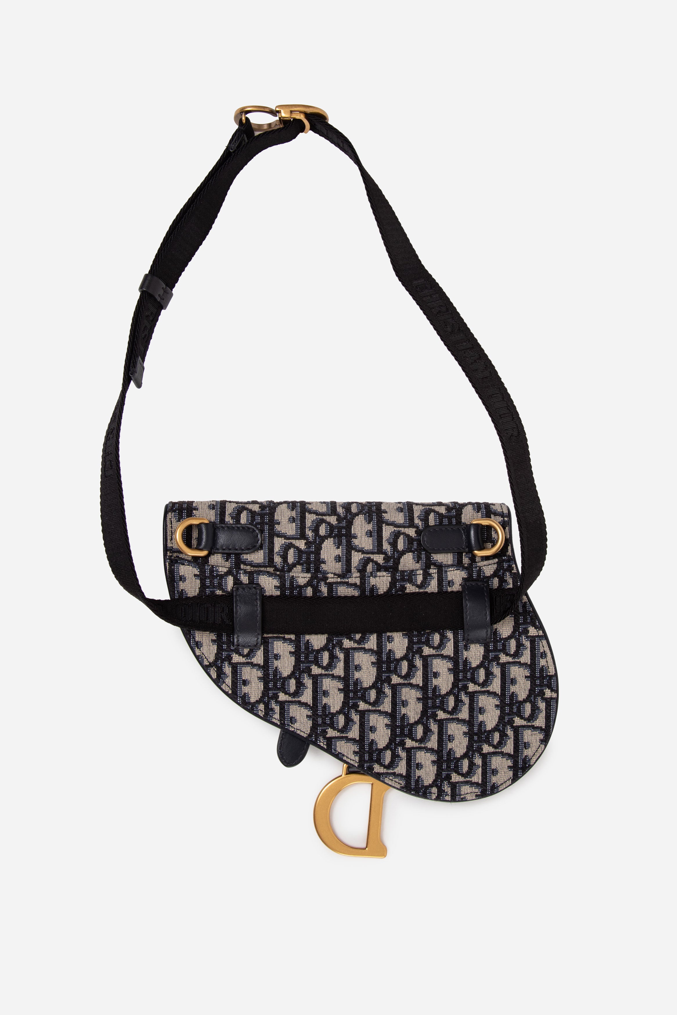 Christian Dior 2019 Blue Oblique Saddle Belt Pouch