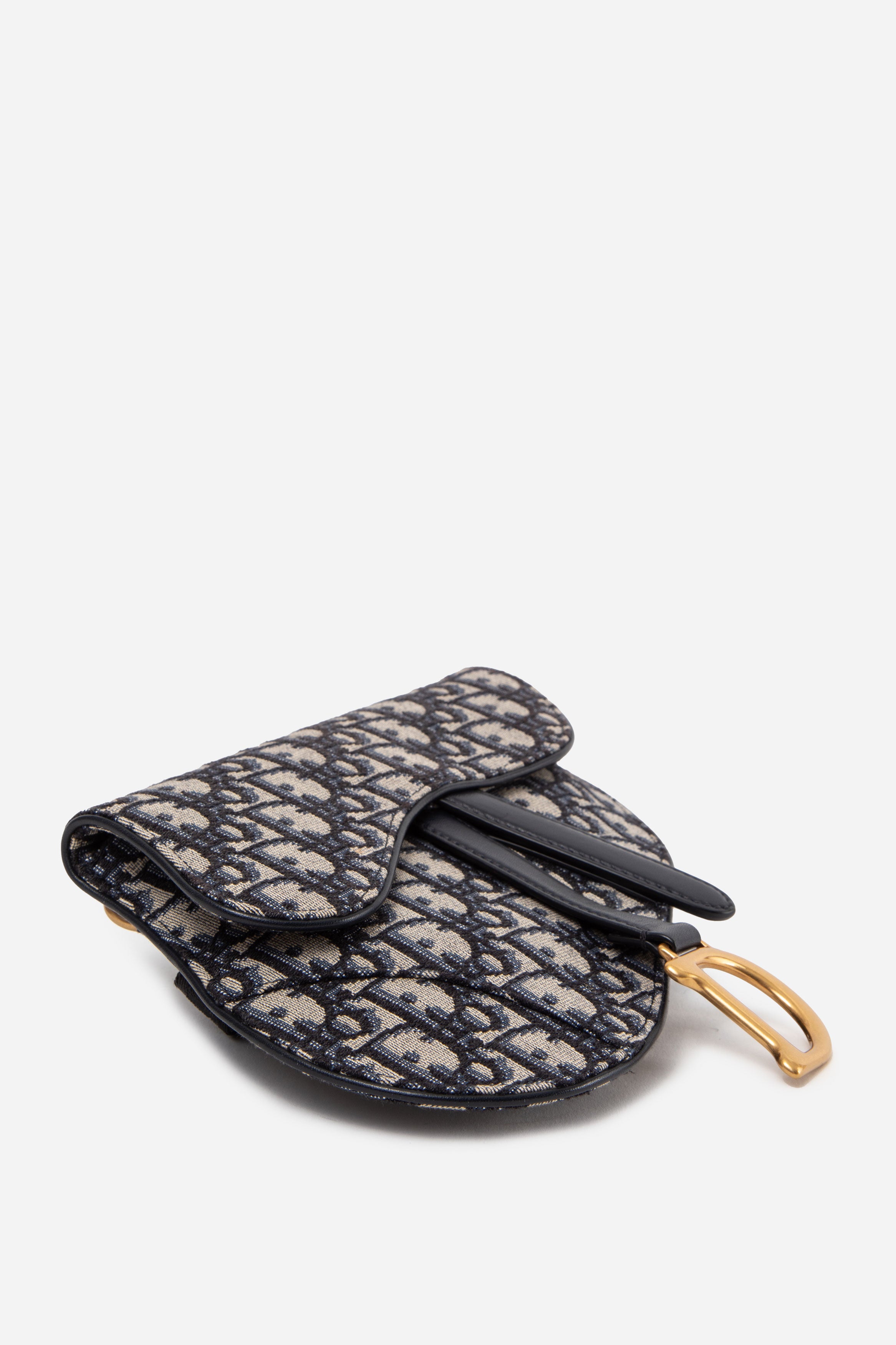 Christian Dior 2019 Blue Oblique Saddle Belt Pouch