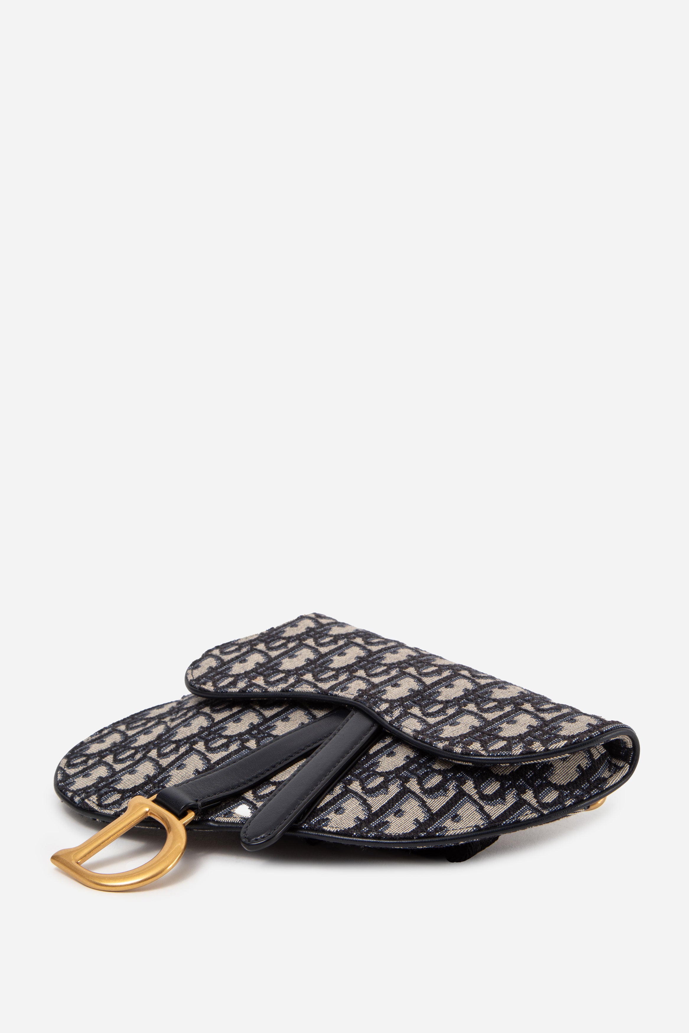 Christian Dior 2019 Blue Oblique Saddle Belt Pouch