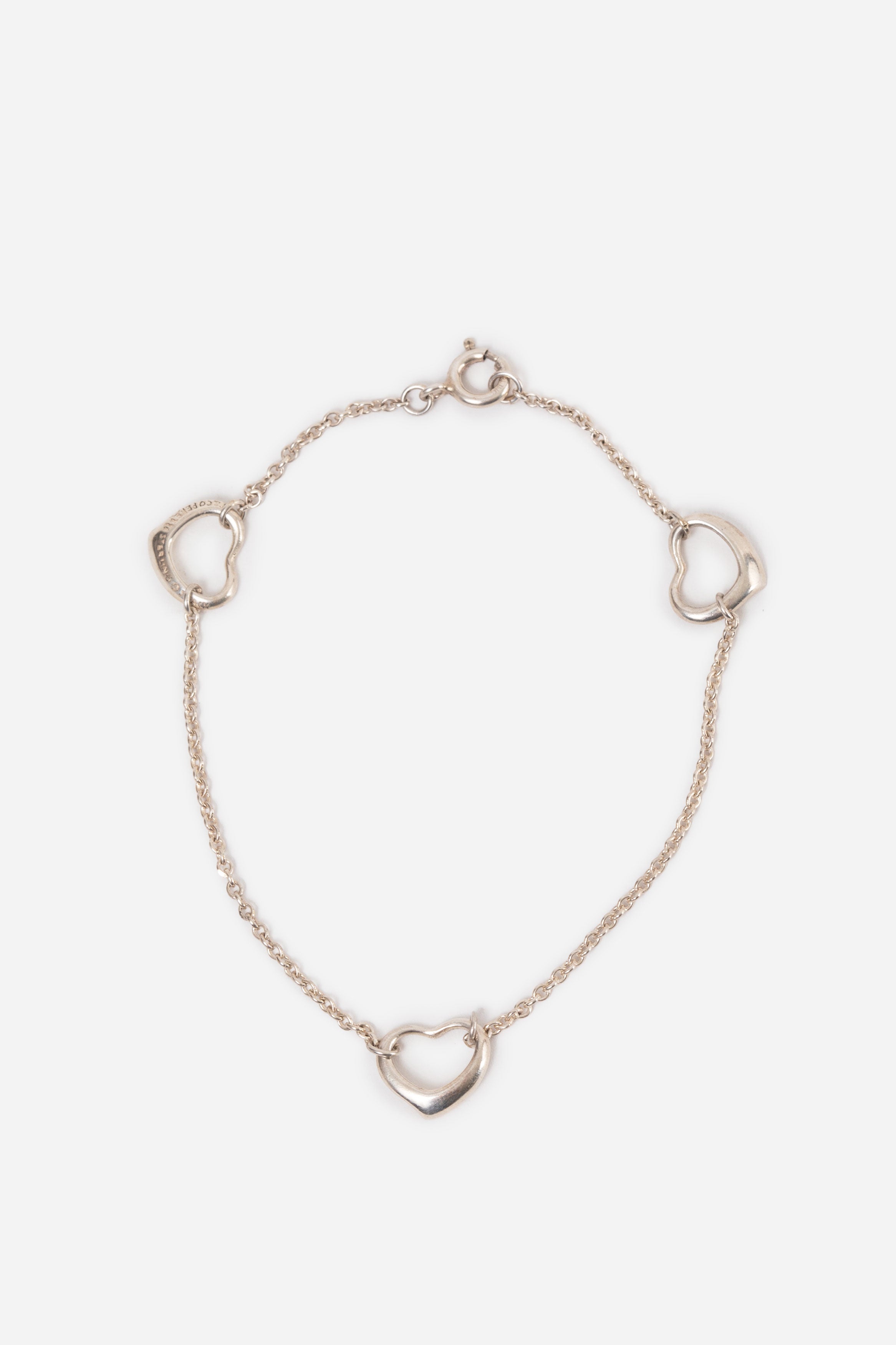 Tiffany Sterling Silver Peretti Triple Heart Bracelet