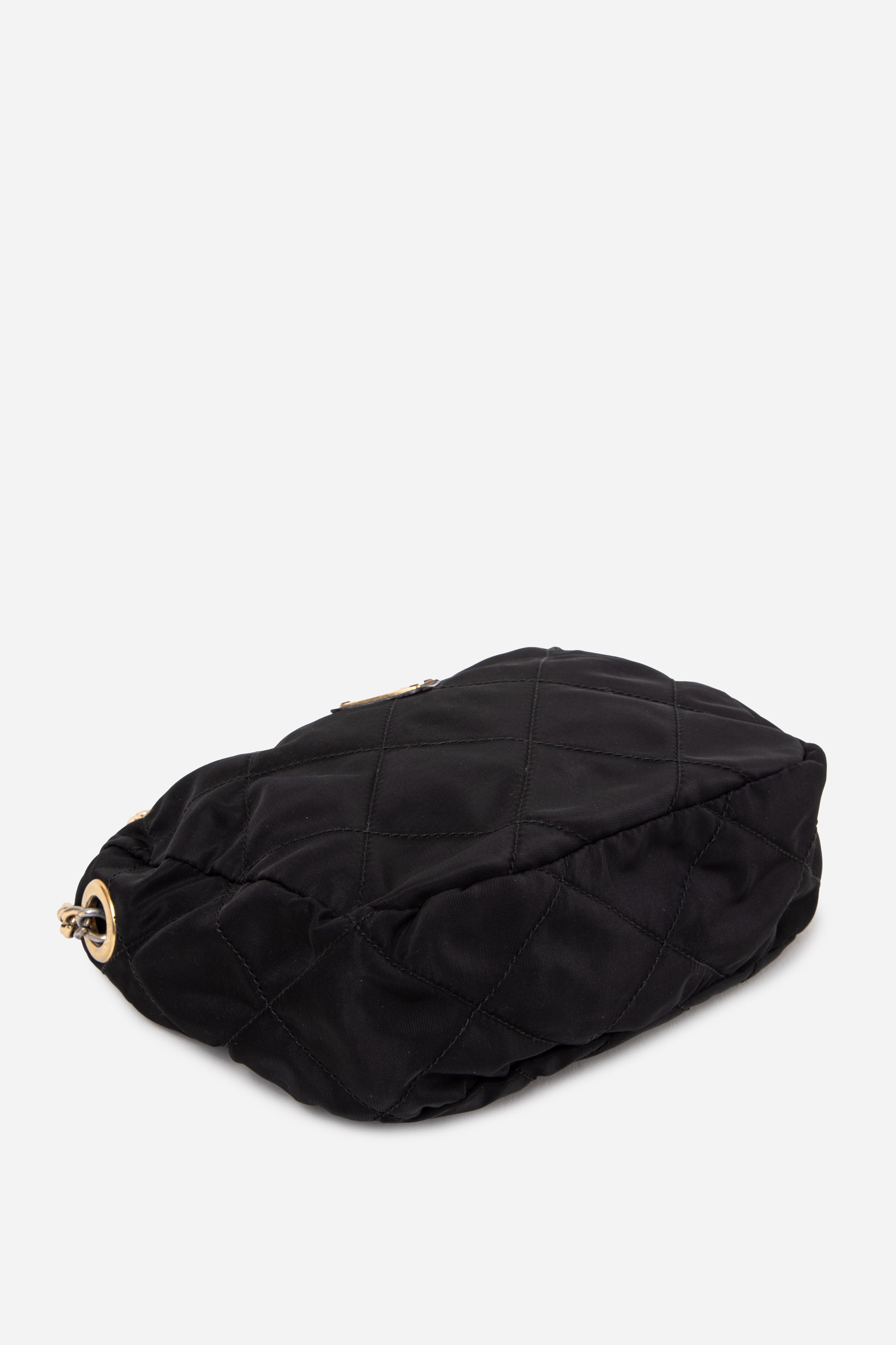 Prada Black Quilted Tessuto Chain Bag