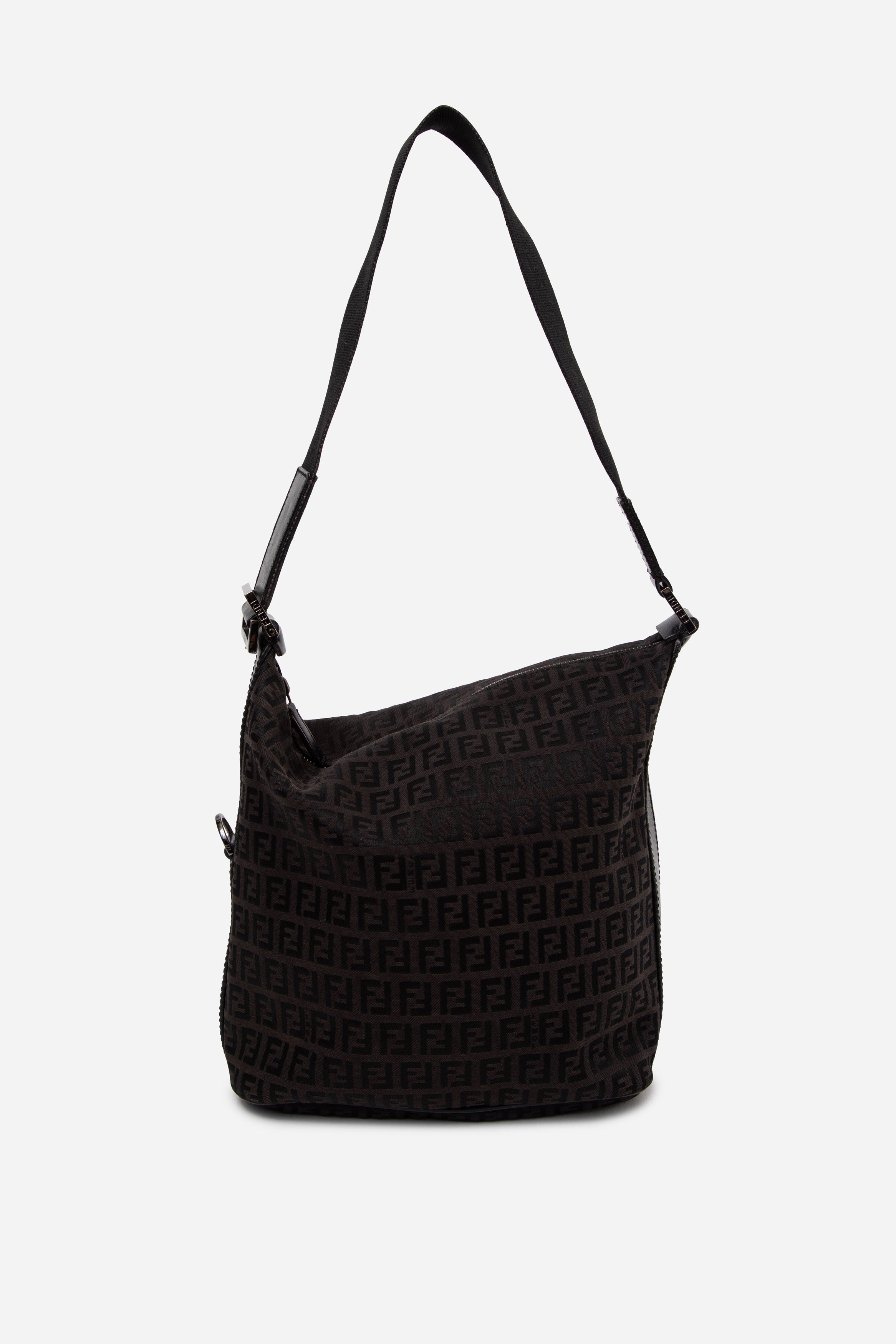Fendi Black Canvas/Leather Zuccha Shoulder bag