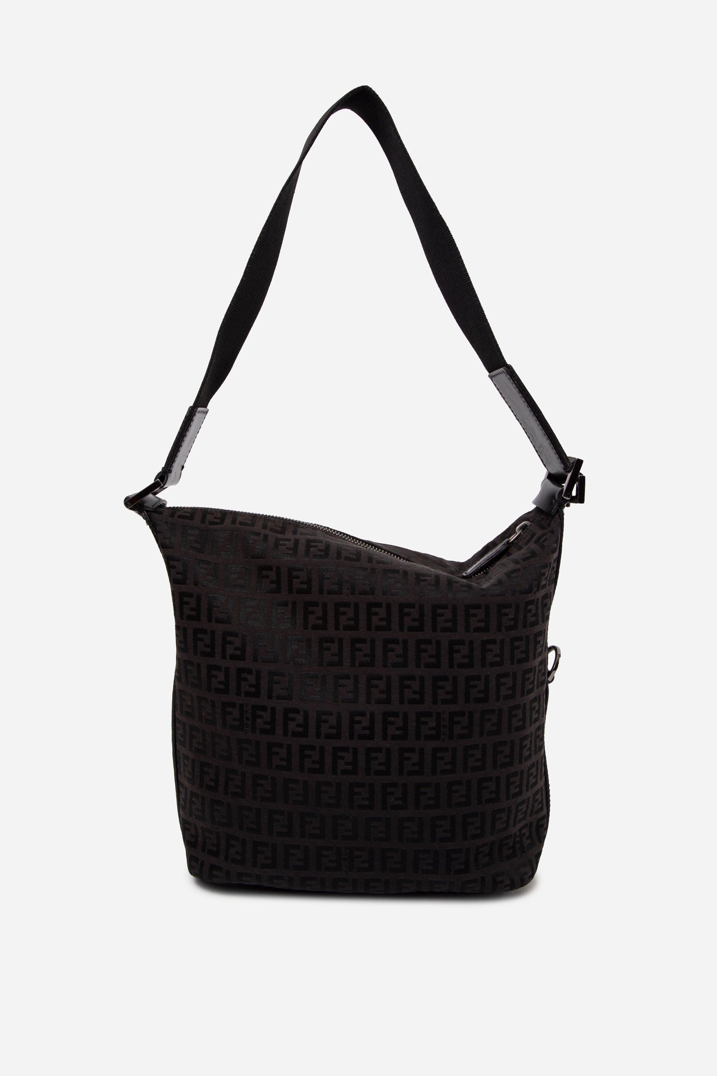 Fendi Black Canvas/Leather Zuccha Shoulder bag
