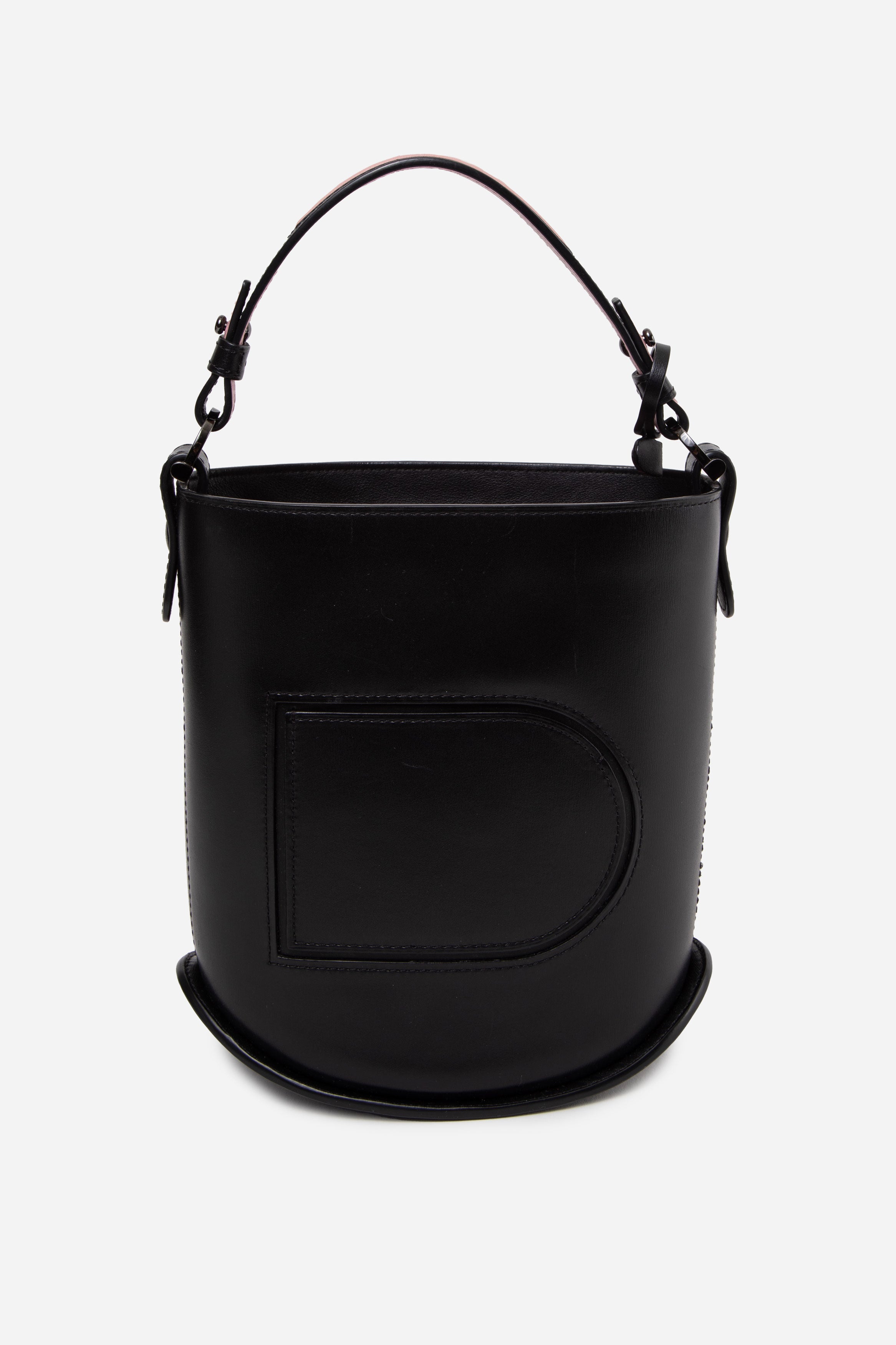 DELVAUX Black Calfskin Pin Mini Bucket Bag