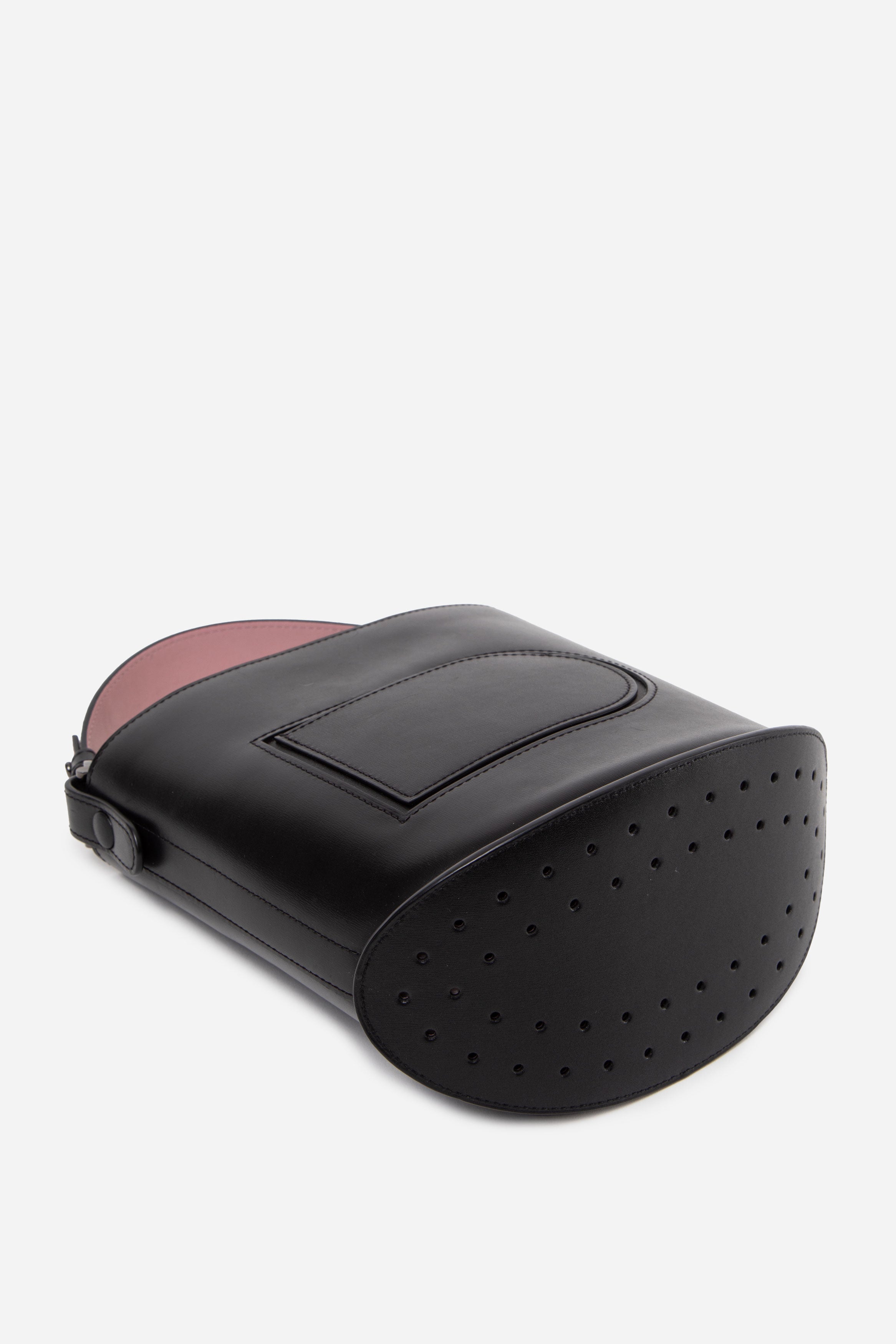 DELVAUX Black Calfskin Pin Mini Bucket Bag