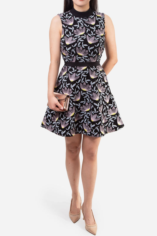 Self-Portrait Floral Lace Blue/Black Size 4