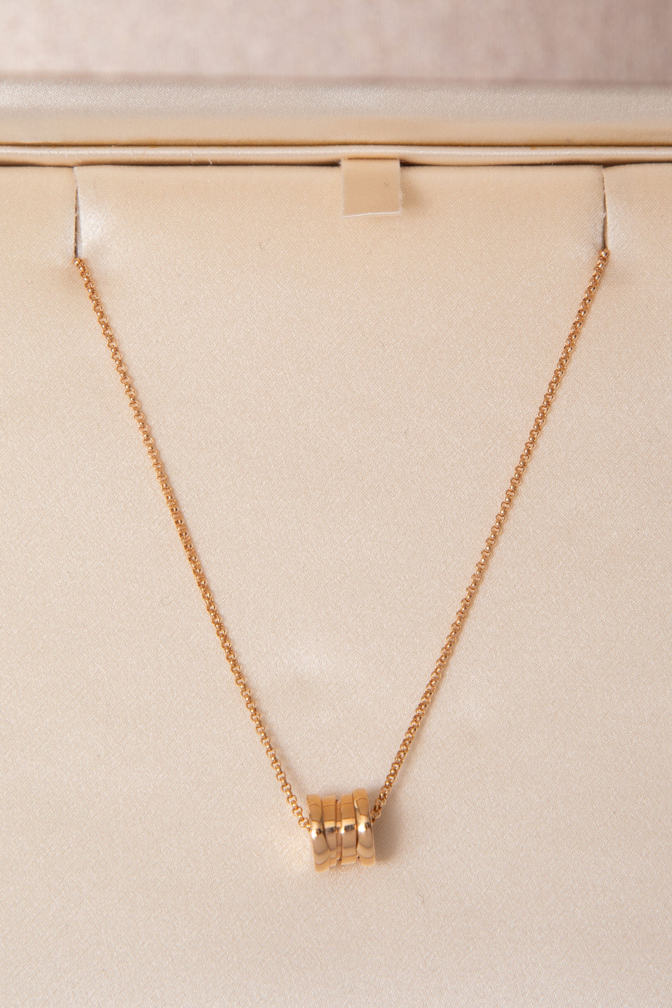Bvlgari 18K  Rose Gold Mini B.zero1 Necklace