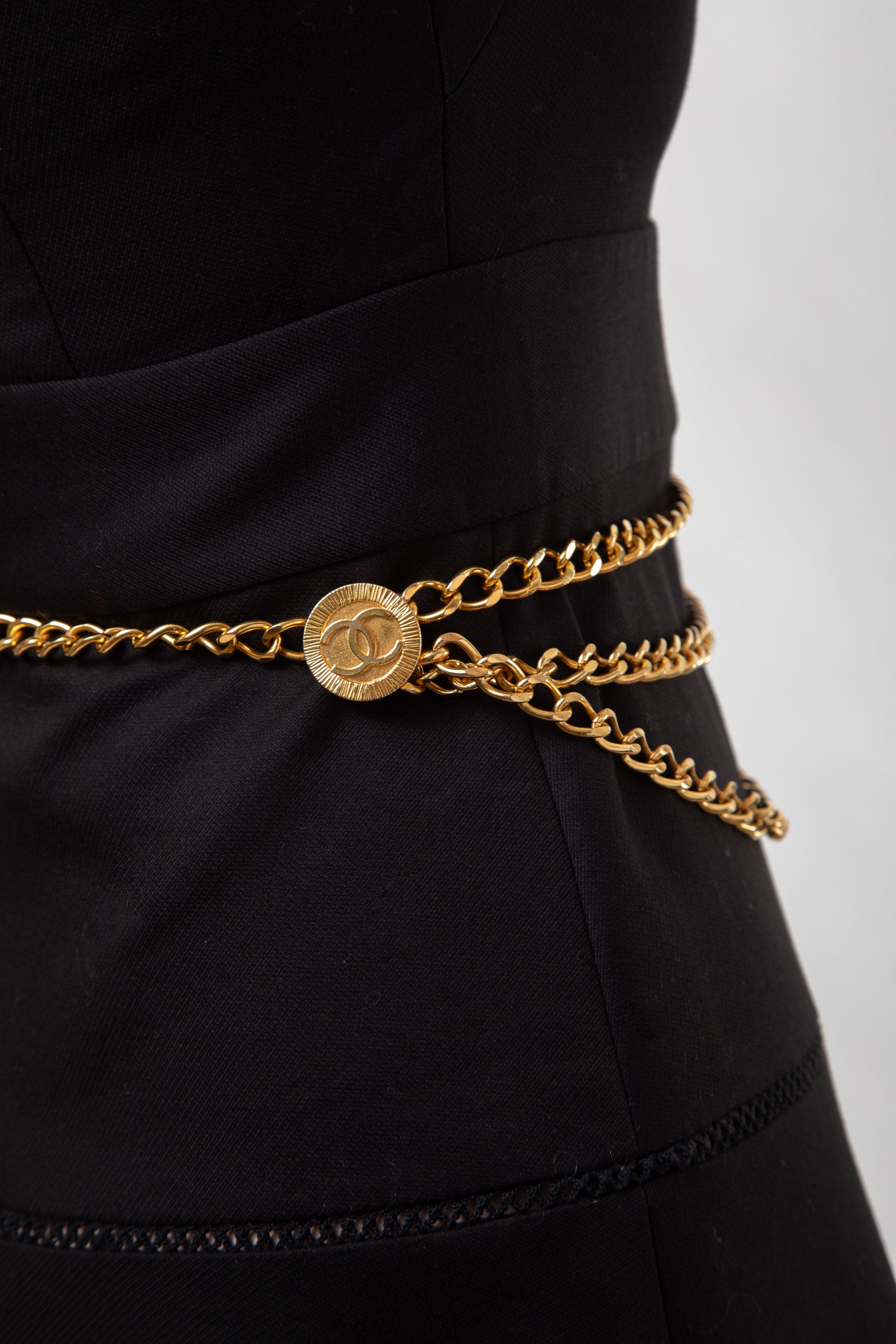 Pre-owned Chanel Triple Gold Chain Belt