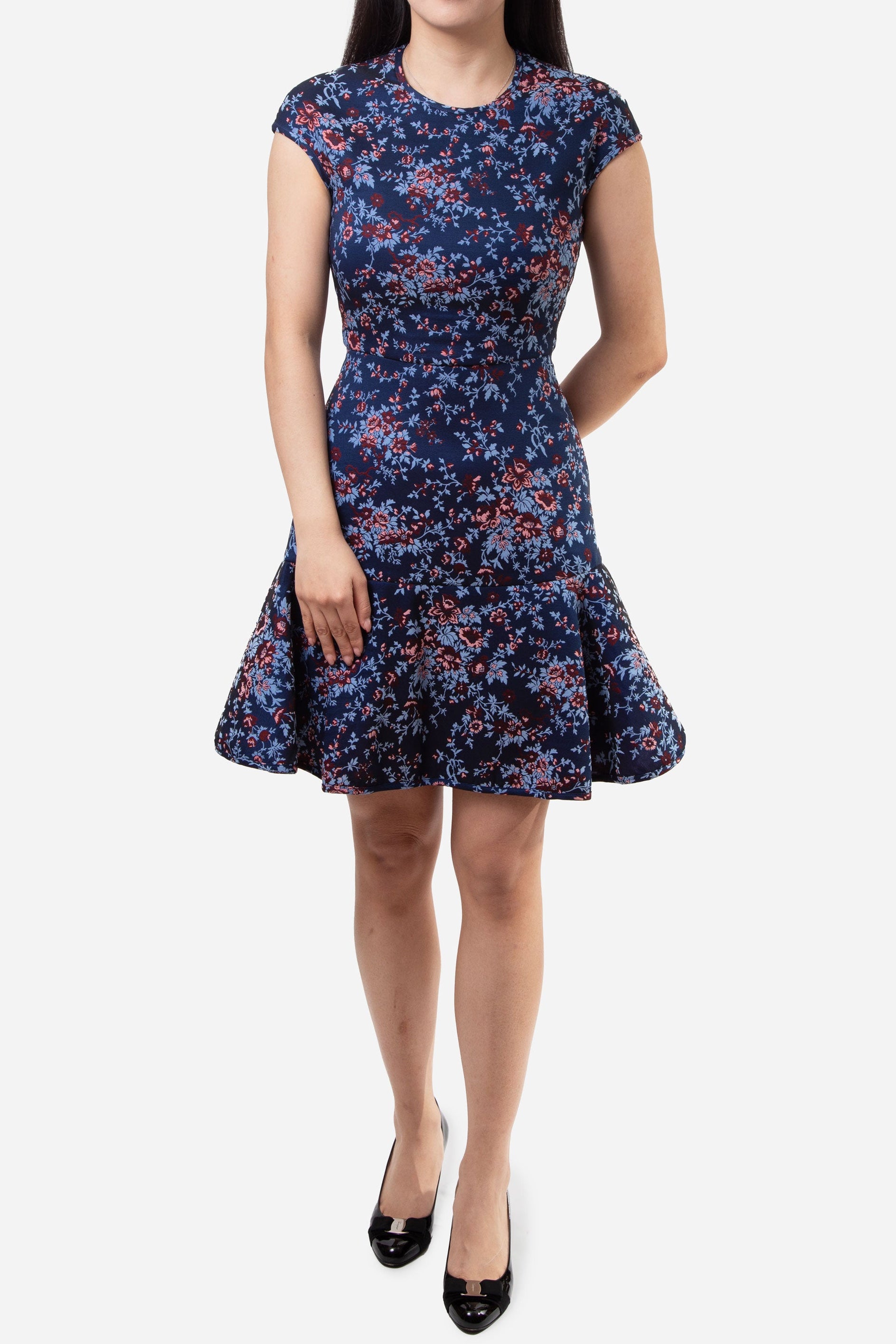 Erdem Blue Floral Print Darlina Dress Size 4