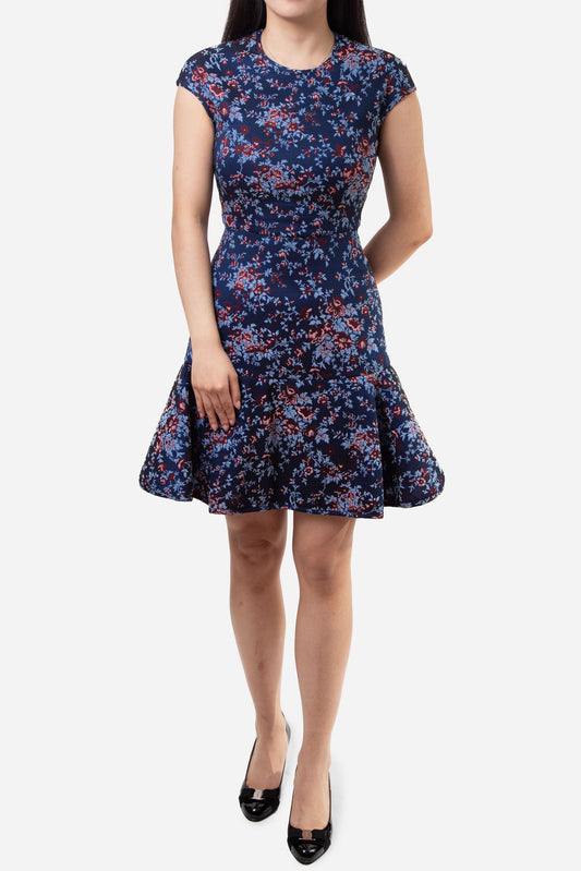 Erdem Blue Floral Print Darlina Dress Size 4