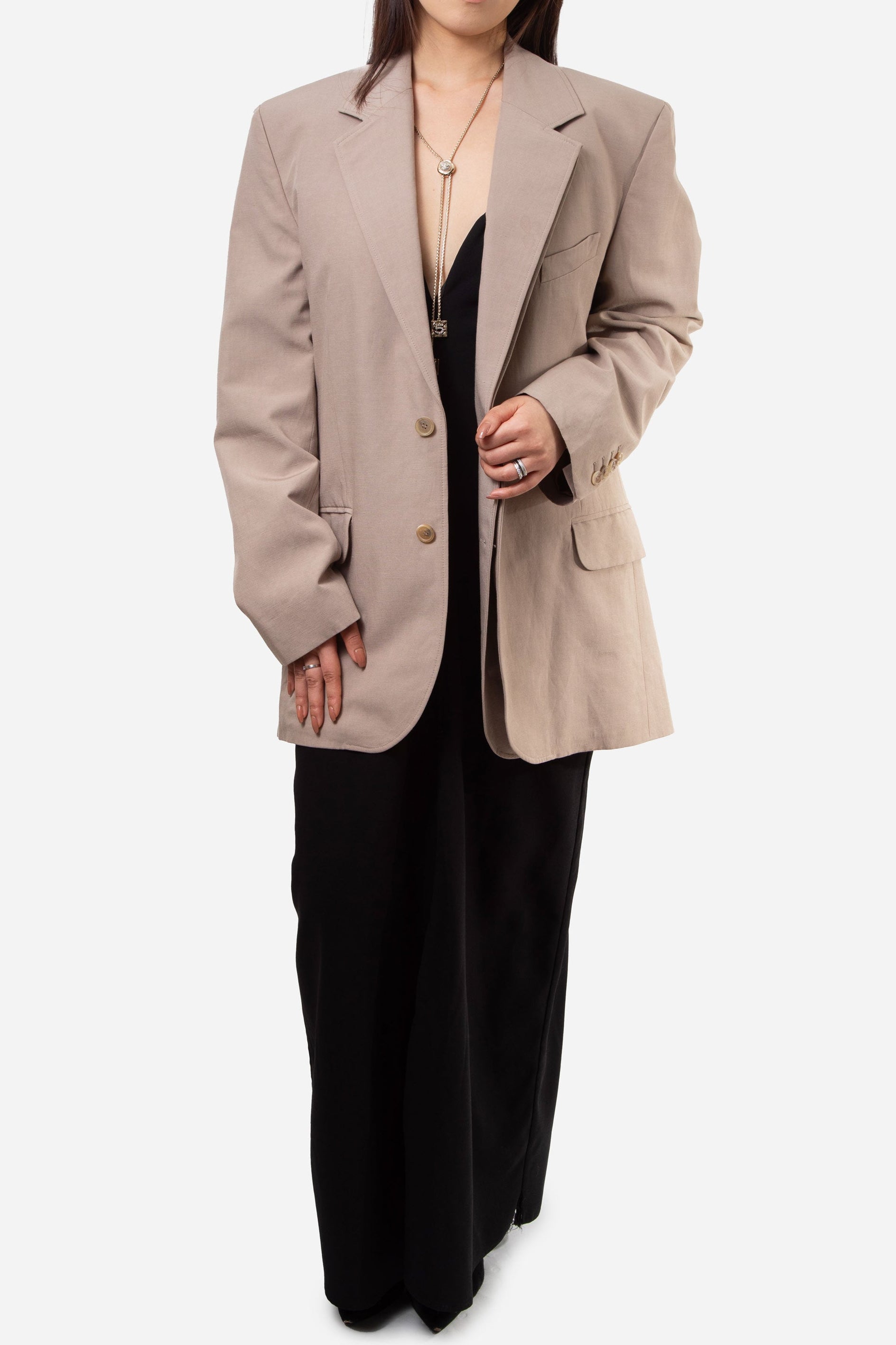 Y/Project Unisex Linen Blend Blazer Beige