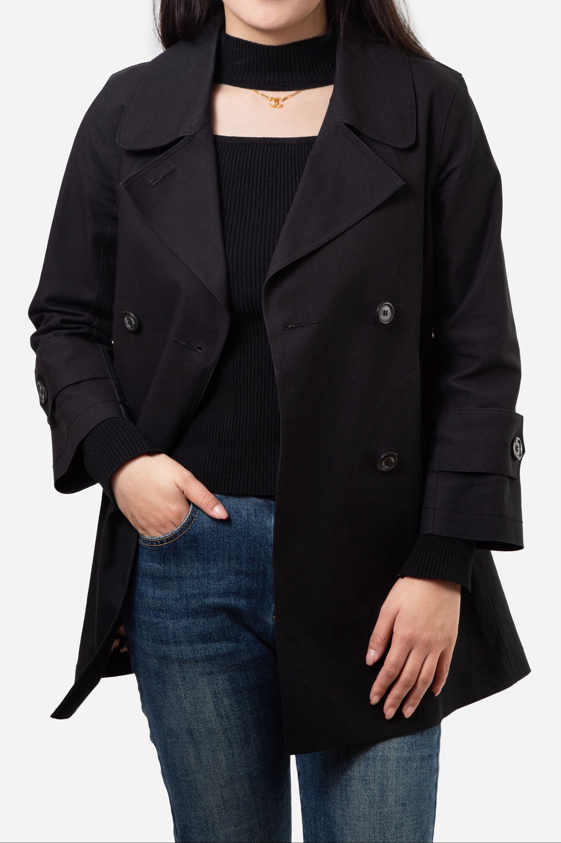 Louis Vuitton Black Mid-Length Jacket Size 36