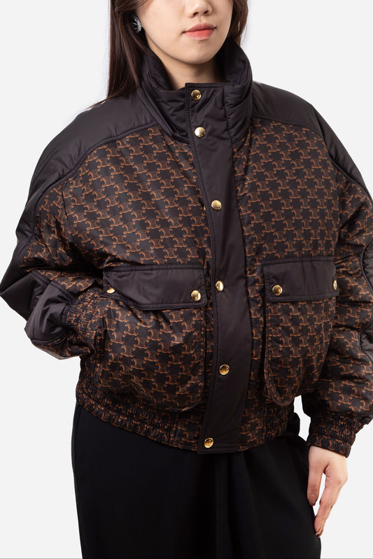 Celine Triomphe Monogram Puffer Jacket Size 38