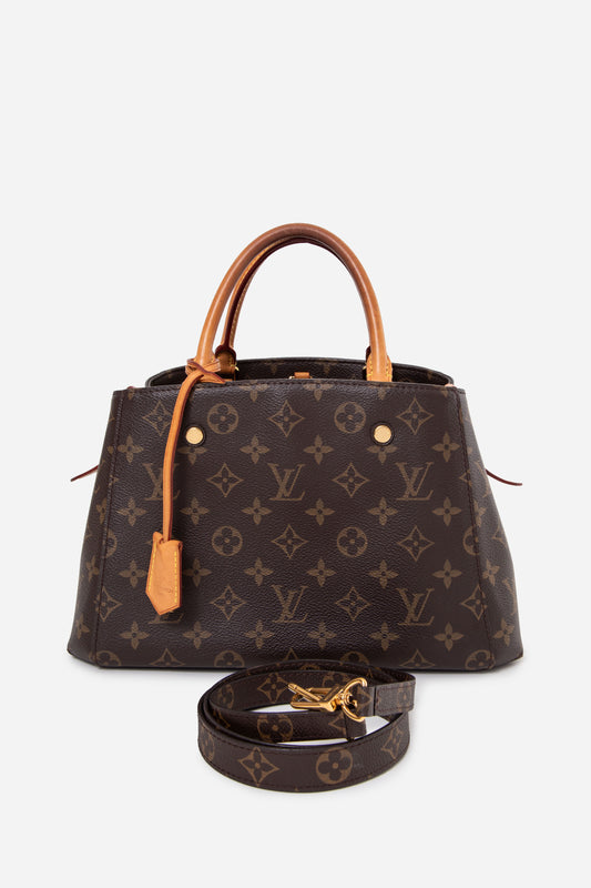 Louis Vuitton 2017 Monogram Montaigne BB Top Handle Bag With Strap