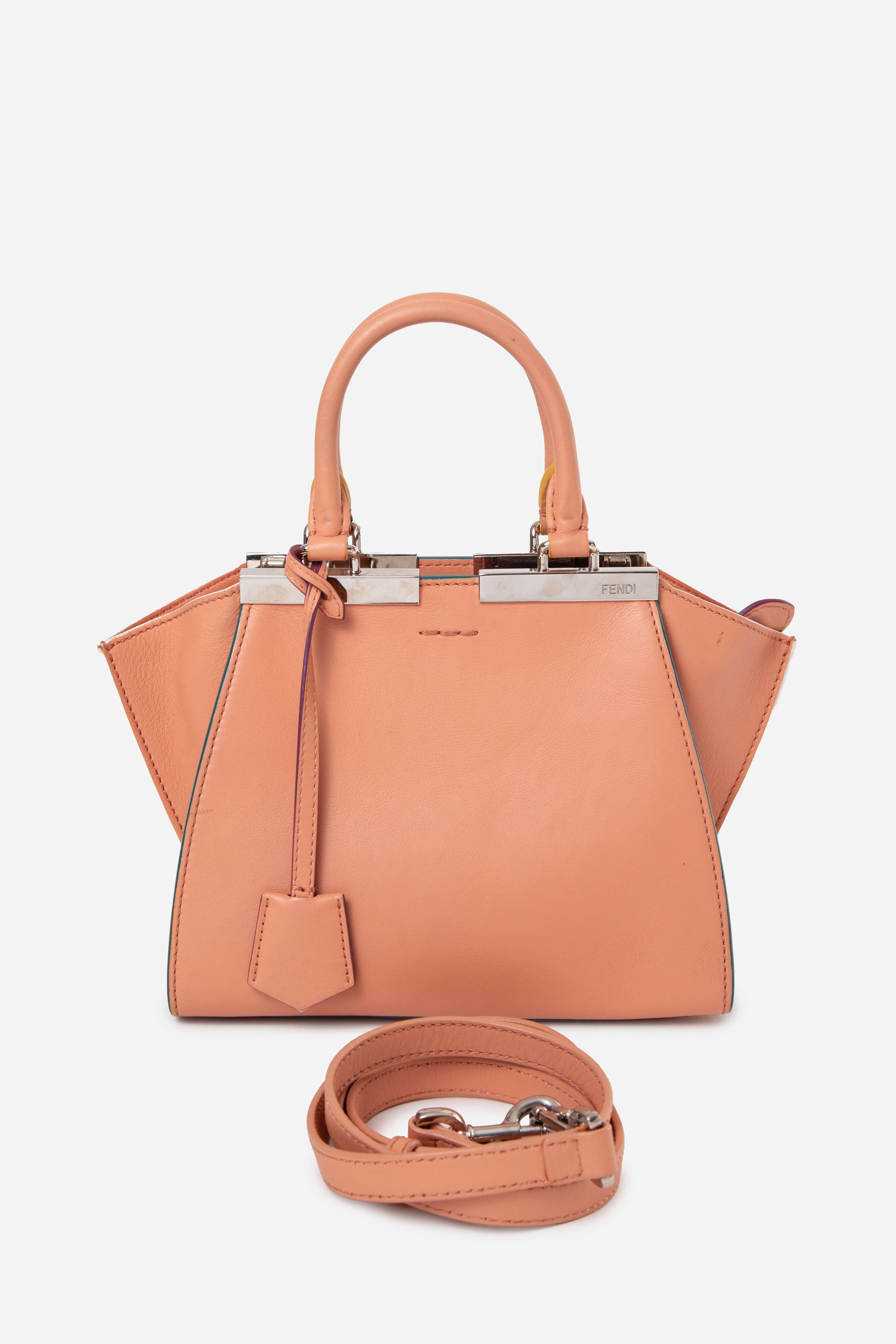 Fendi Pink Leather Mini 3Jours Bag With Strap