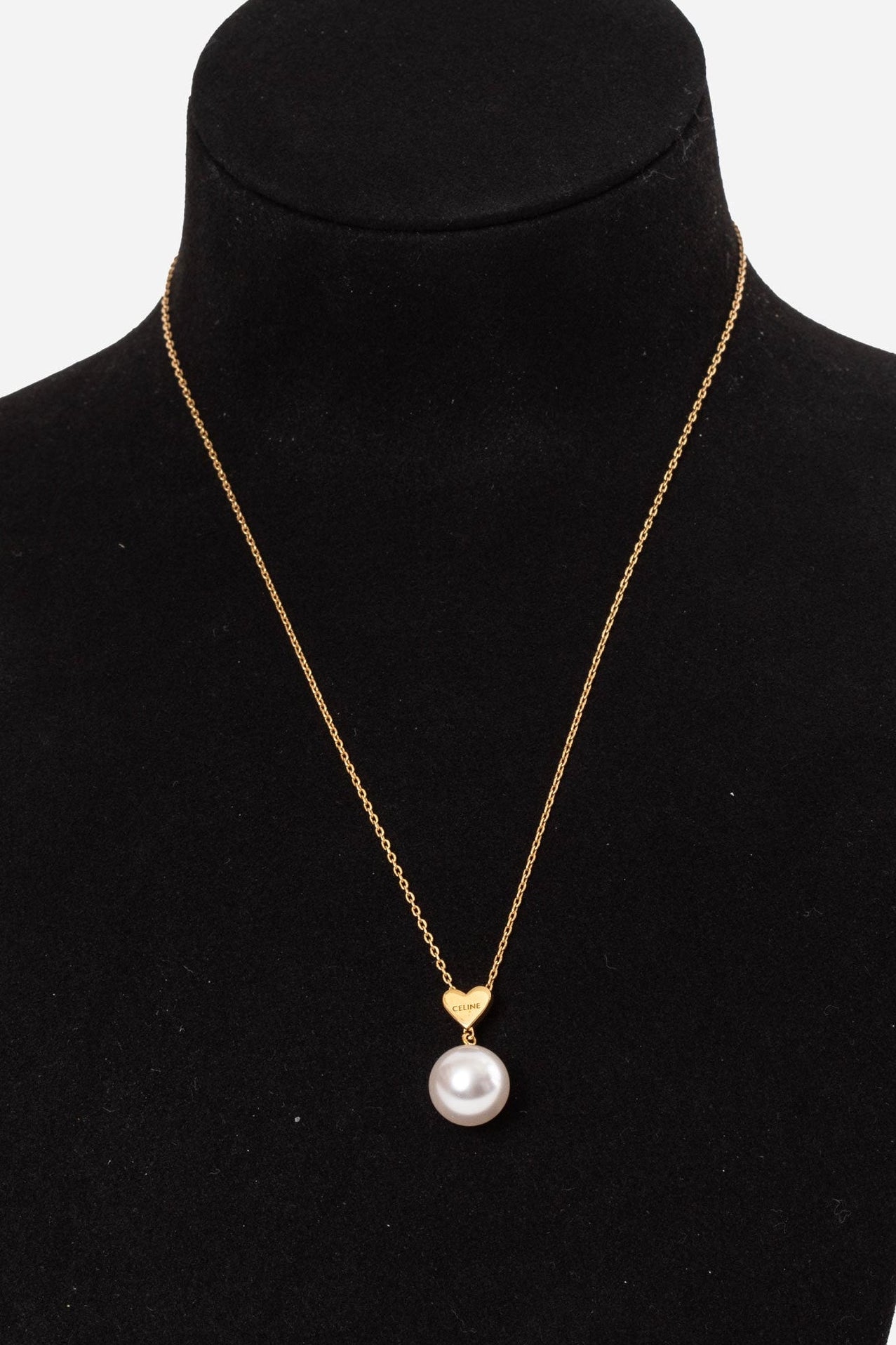 Celine Pearl Heart Necklace