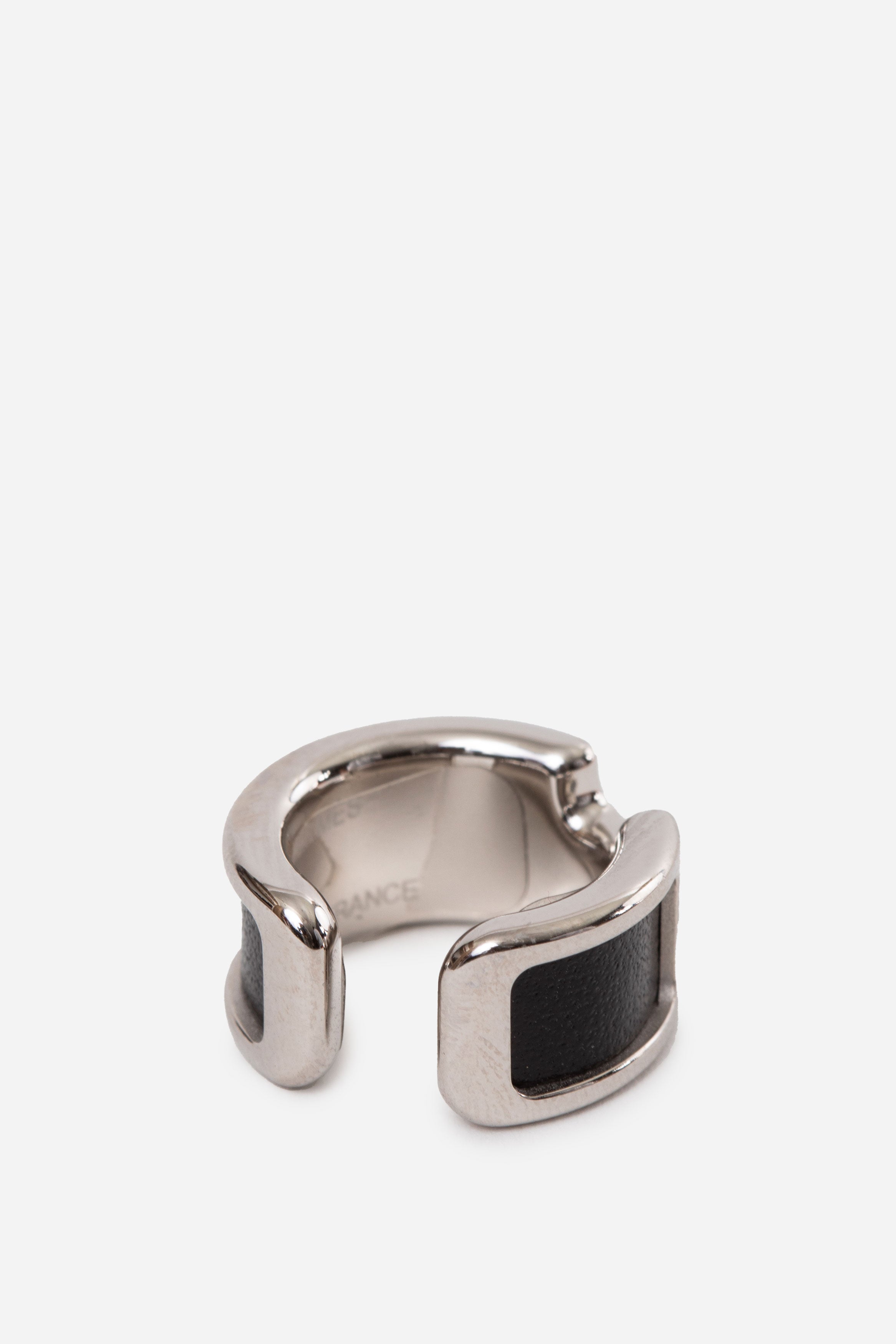 Hermès Silver/Black Calfskin Olympe Ear Cuff