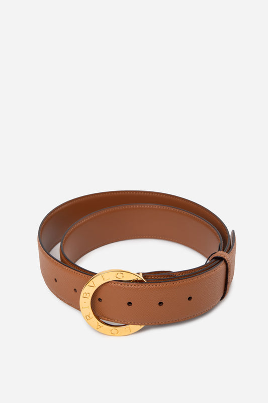 Bvlgari Brown Leather Belt 38CM