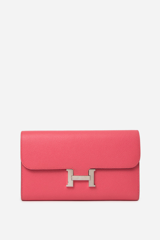 Hermès 2017 Rose Epsom Constance Long compact Wallet