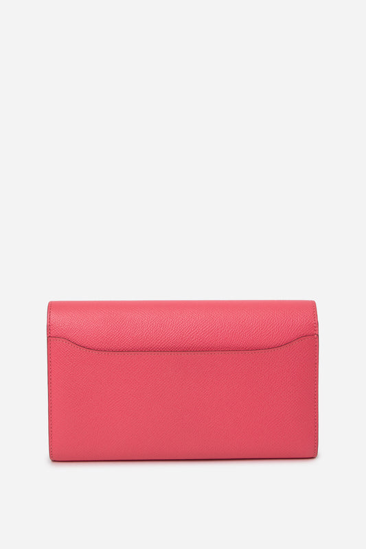 Hermès 2017 Rose Epsom Constance Long compact Wallet