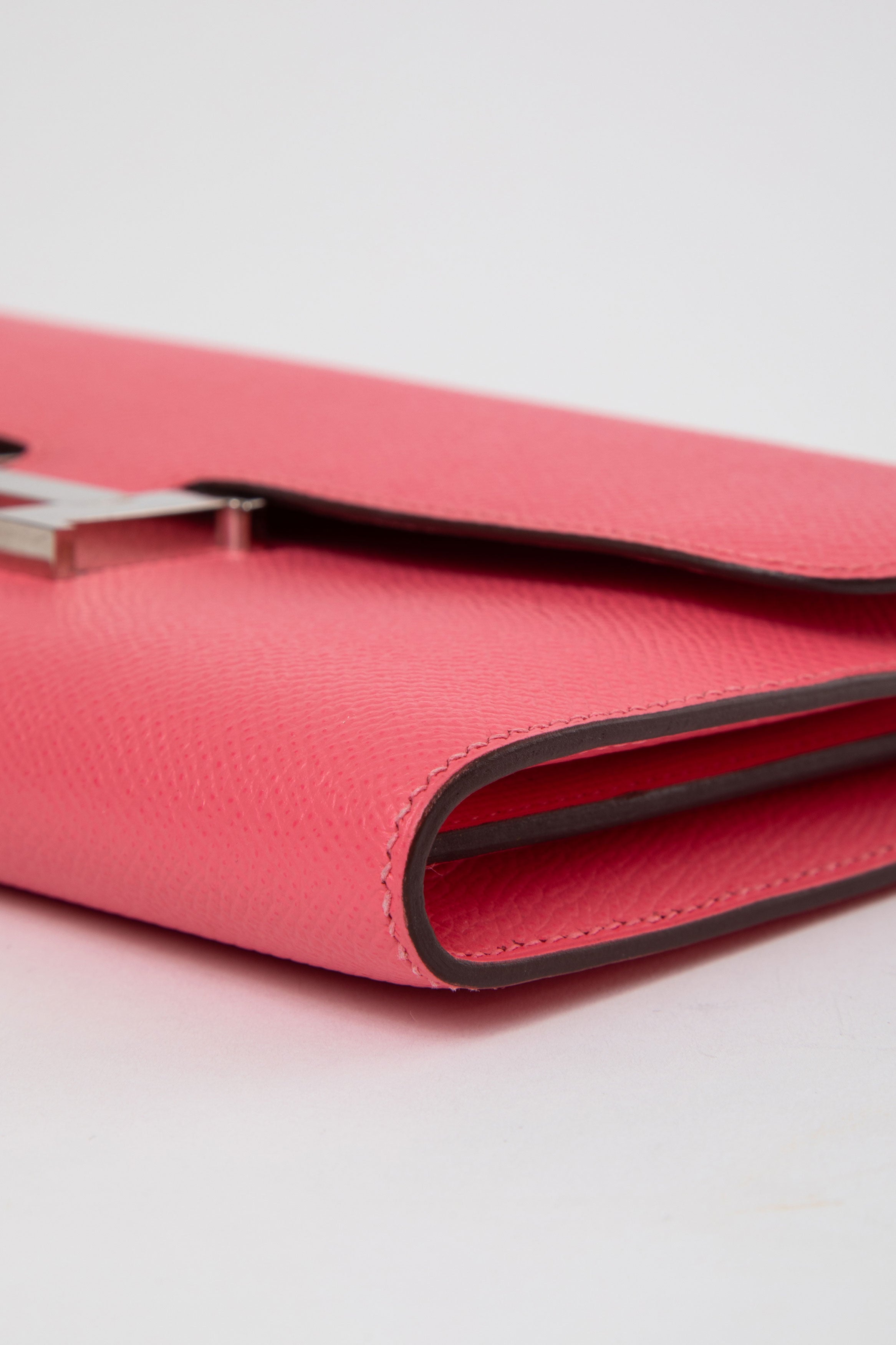 Hermès 2017 Rose Epsom Constance Long compact Wallet
