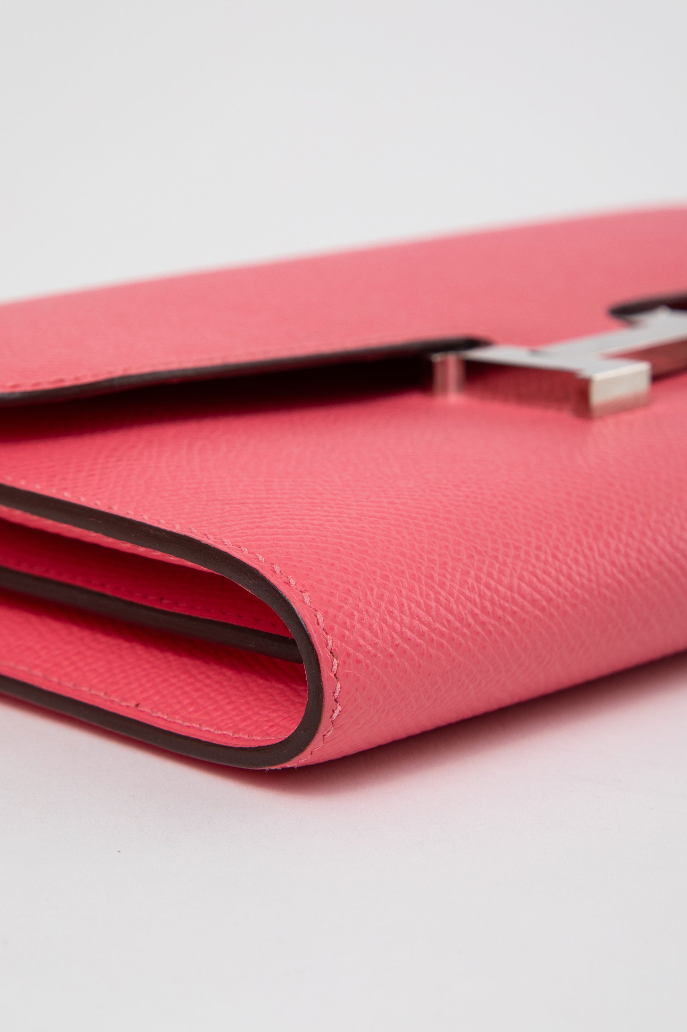 Hermès 2017 Rose Epsom Constance Long compact Wallet