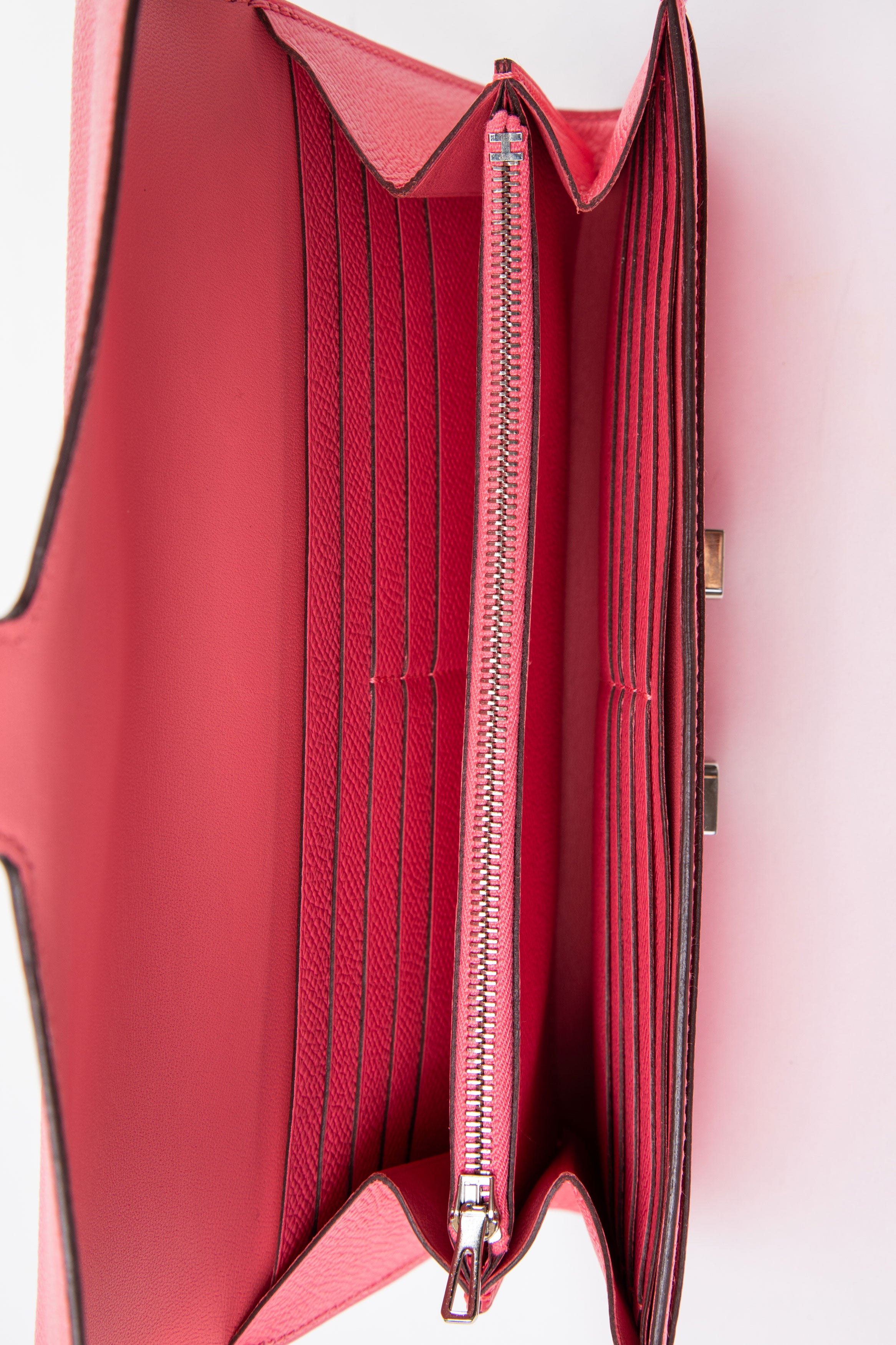 Hermès 2017 Rose Epsom Constance Long compact Wallet