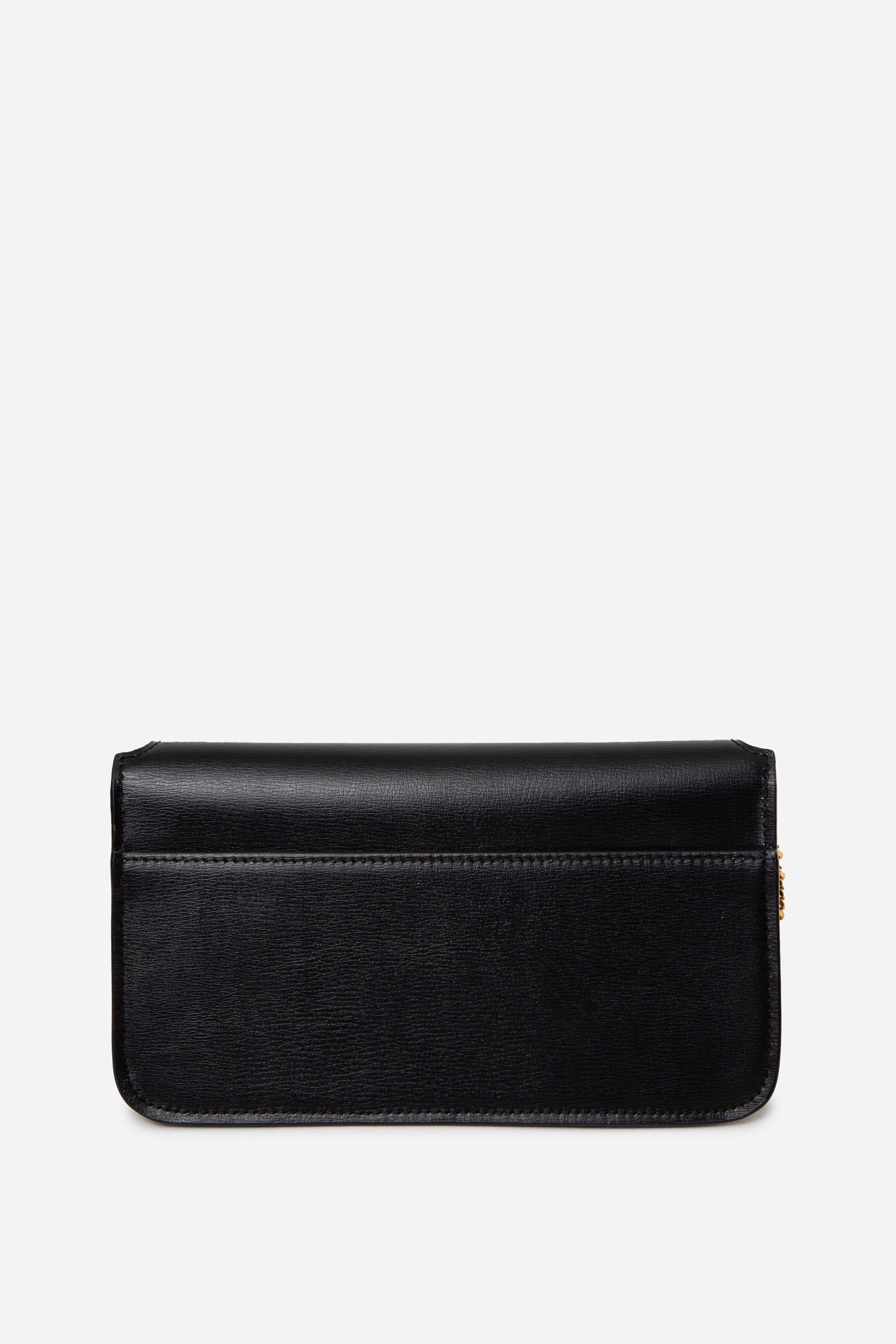 Saint Laurent Black Leather Phone Case with Chain