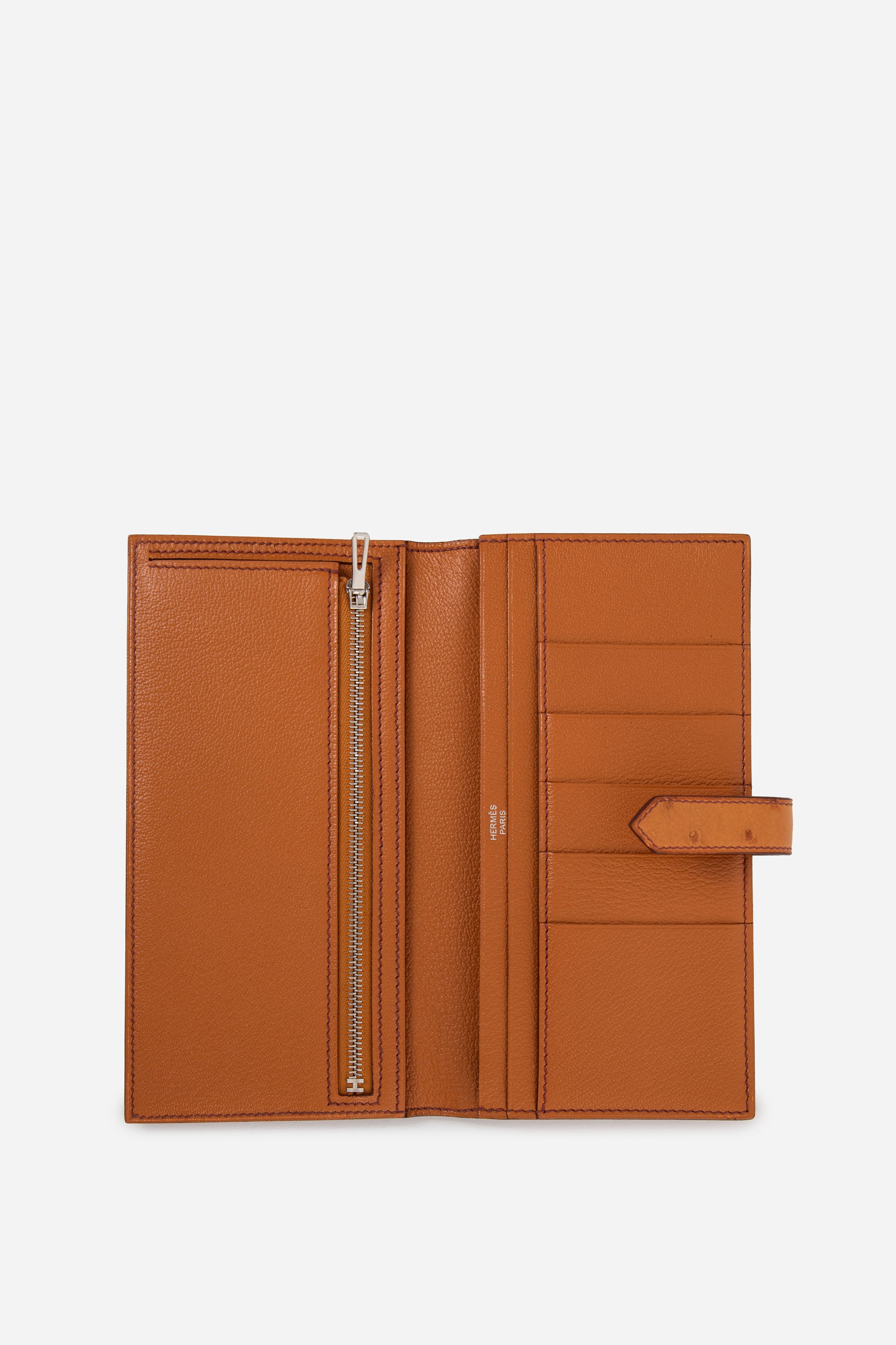 Hermes 2017 Ostrich Bearn Long Wallet