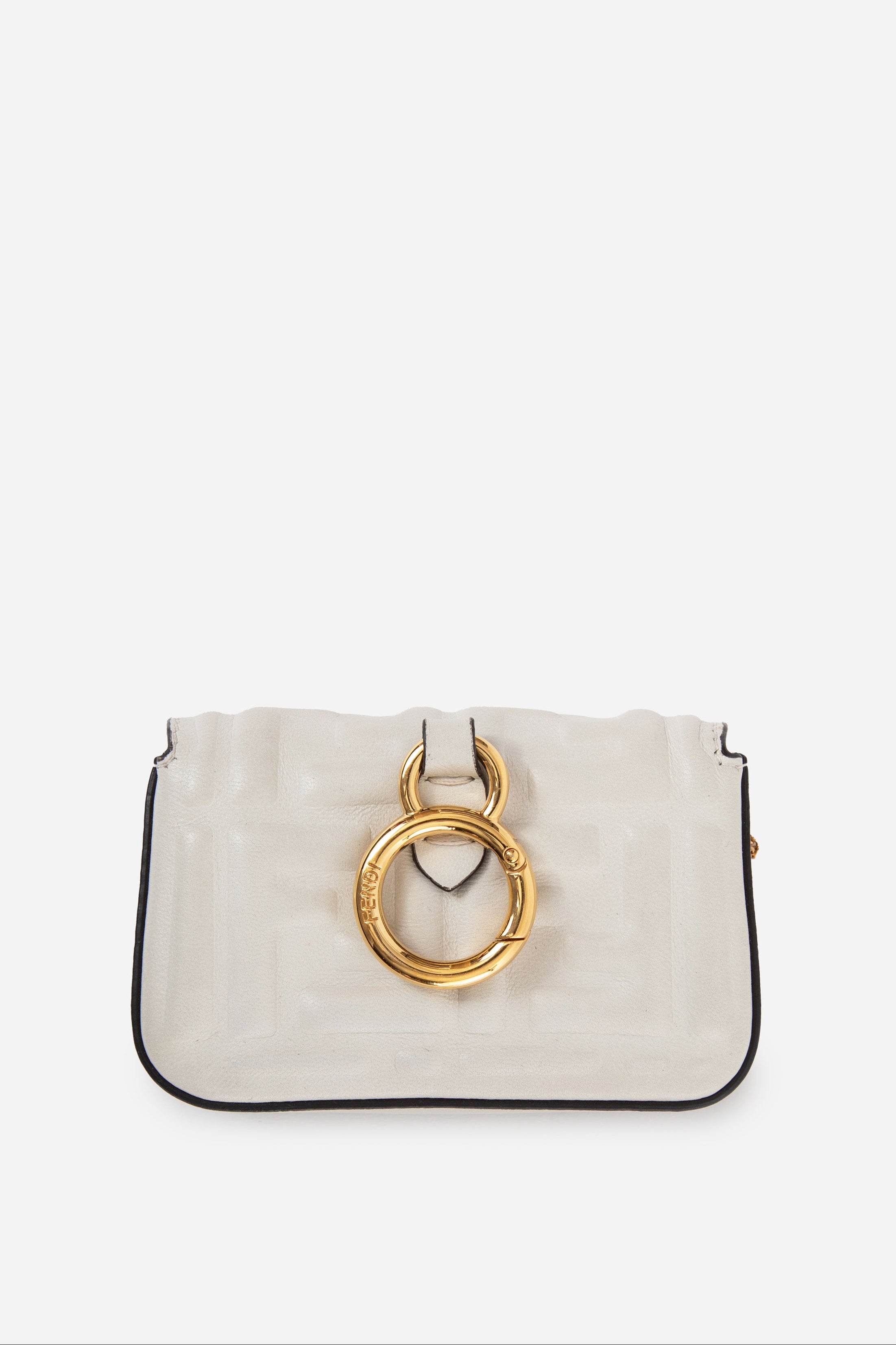 Fendi White Nappa Nano Baguette Charm Bag