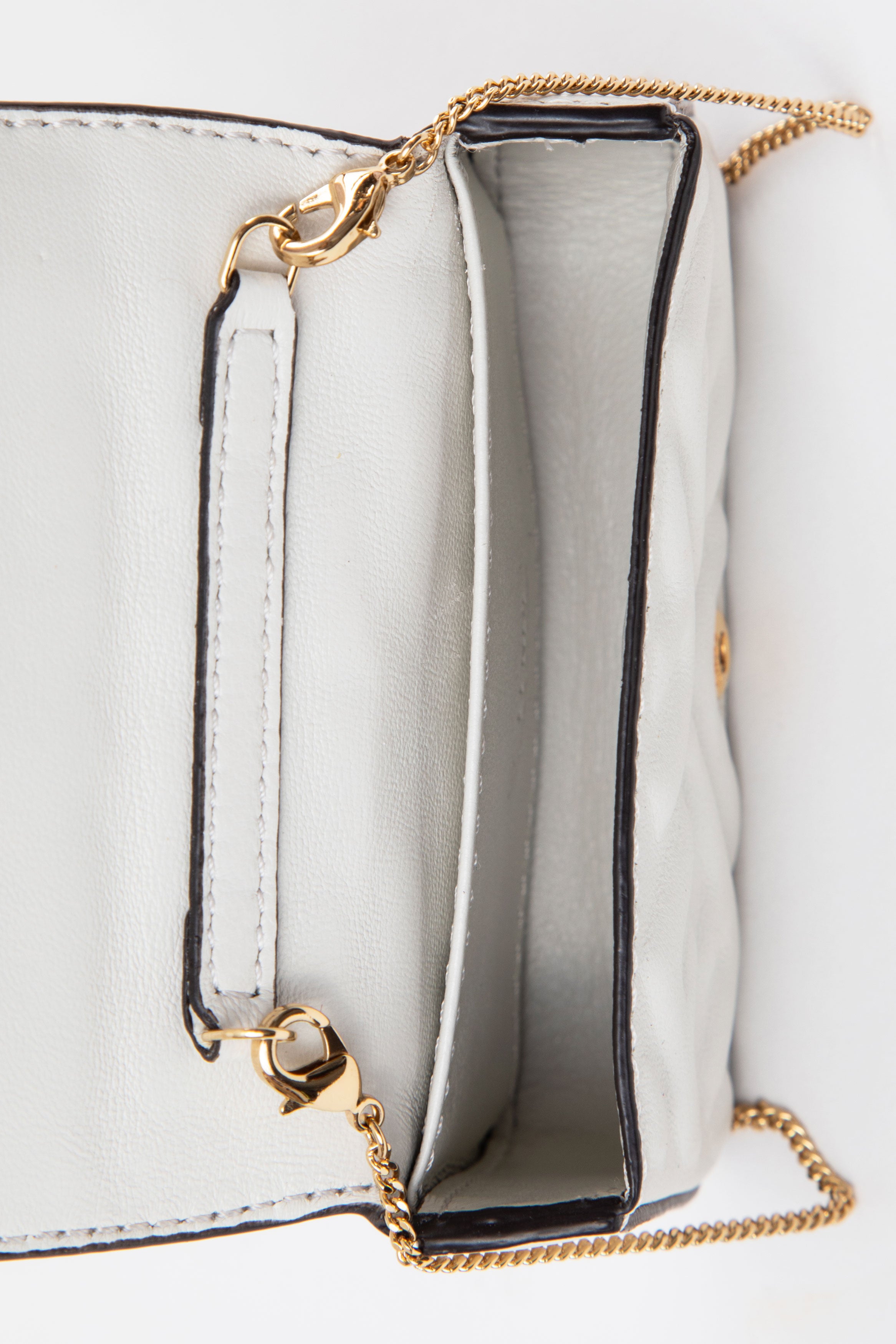 Fendi White Nappa Nano Baguette Charm Bag