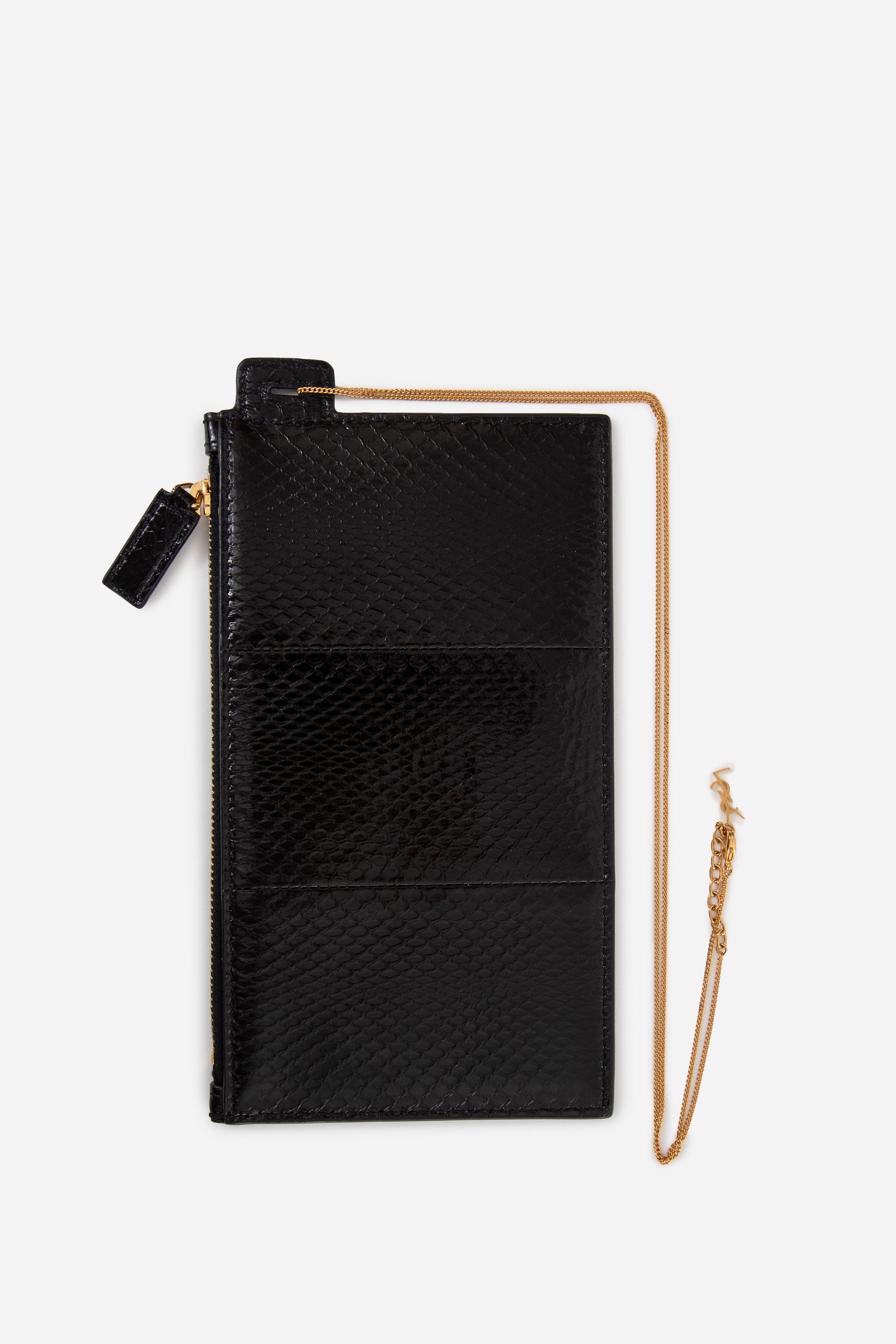 Saint Laurent Embossed Leather Chain Pouch NWT
