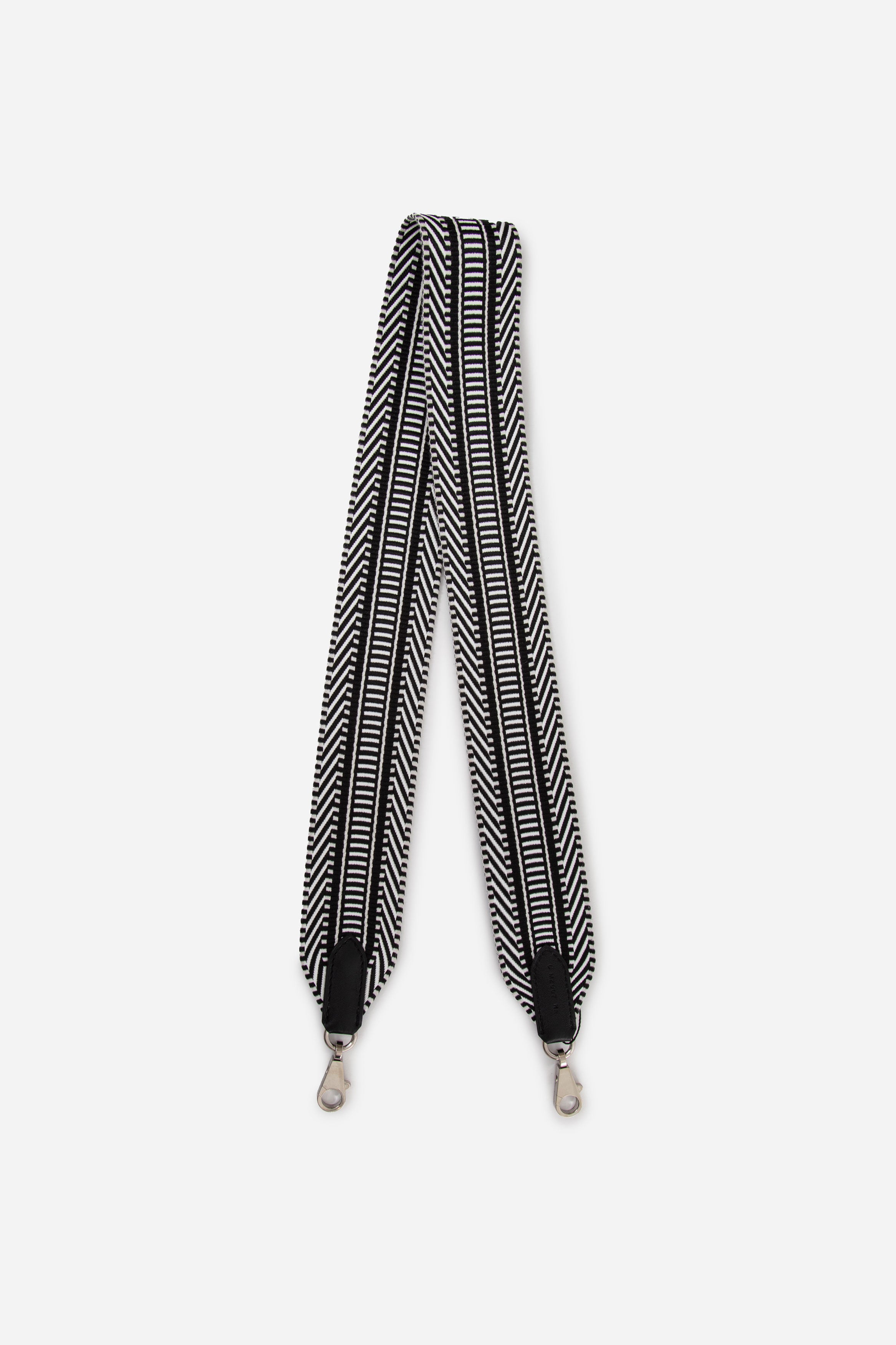 Hermes Black/White Sangle Cavale 50 mm Bag Strap PHW