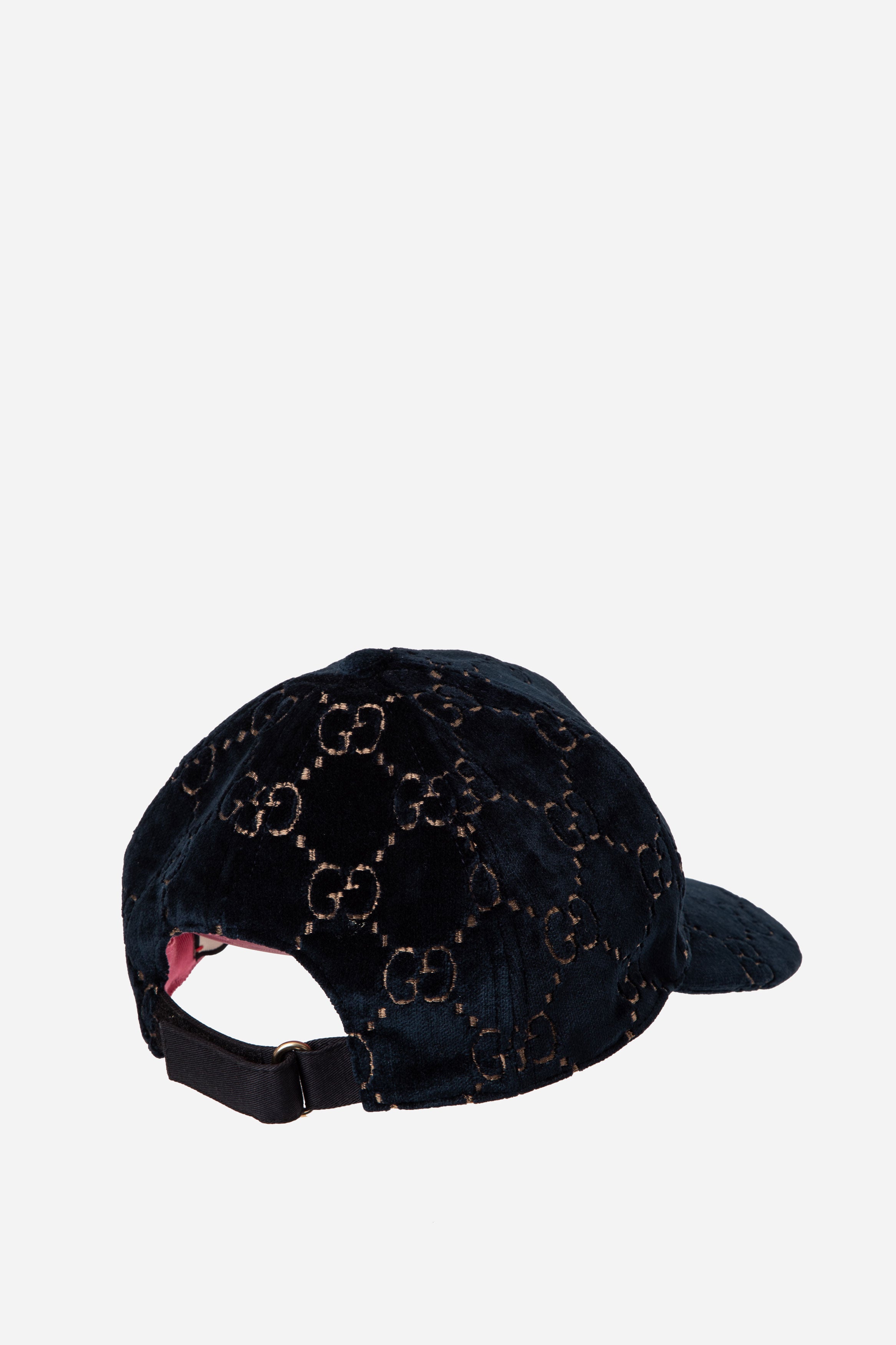 Gucci Navy Velvet GG Logo Baseball Cap Navy