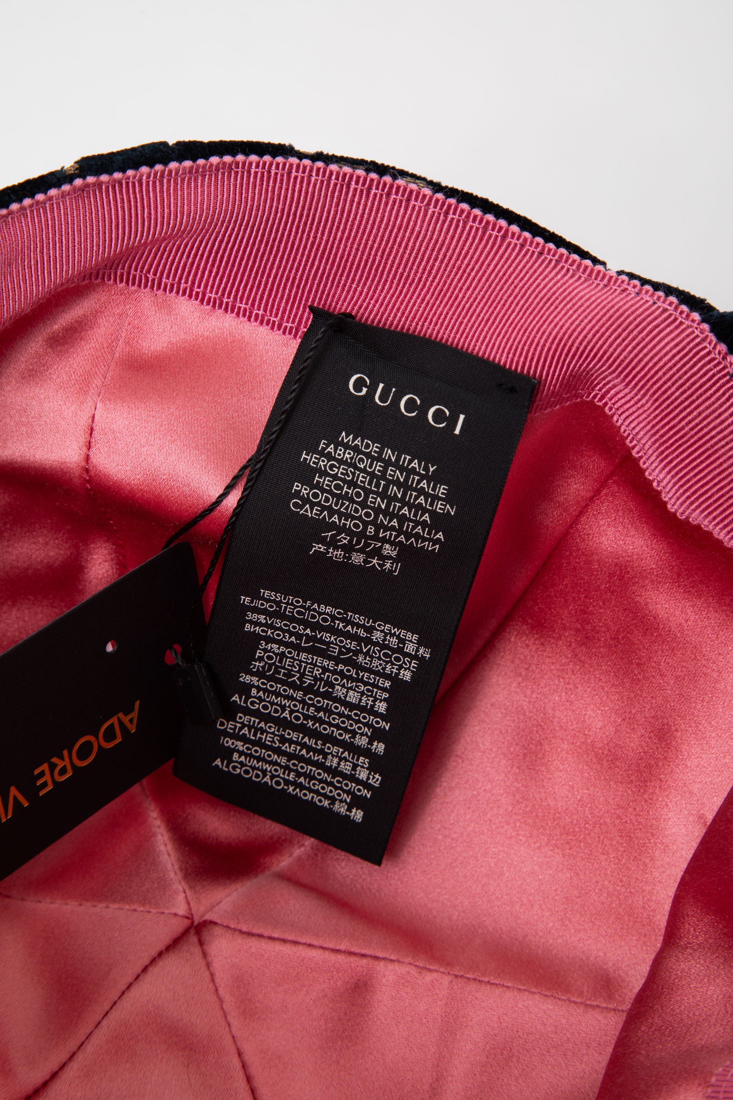Gucci Navy Velvet GG Logo Baseball Cap Navy