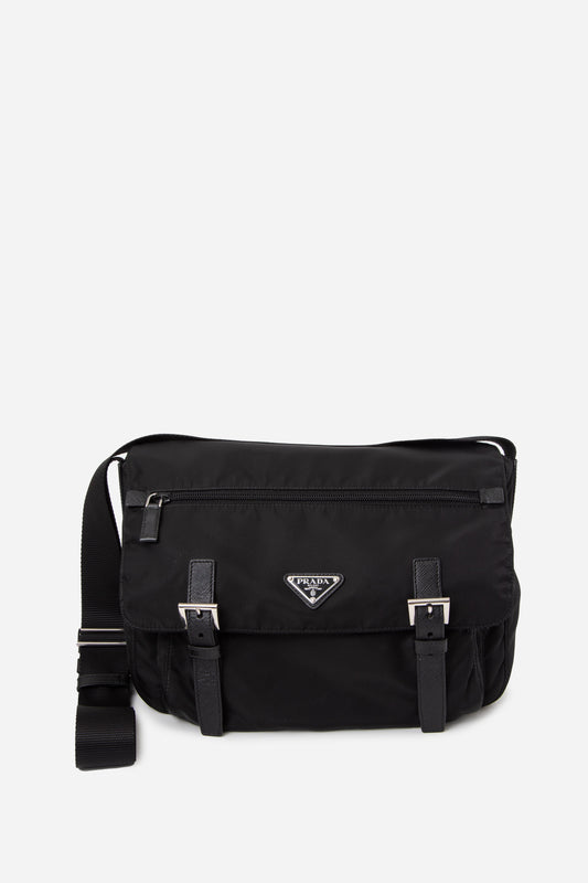 Prada Black Re-Nylon Messenger Bag