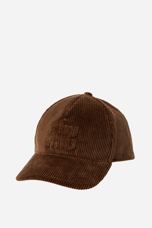 Miu Miu logo-appliqué Corduroy Baseball Cap