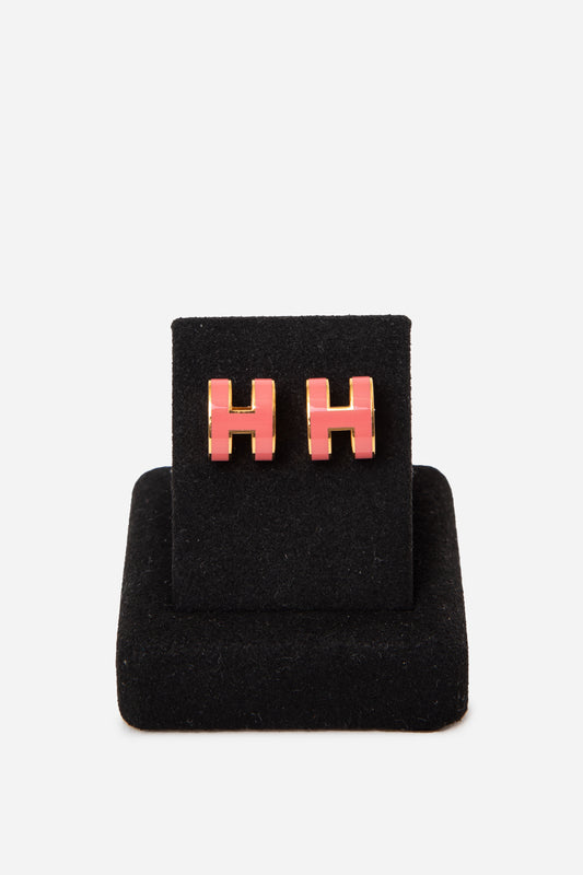 Hermes Pink Pop H Earrings