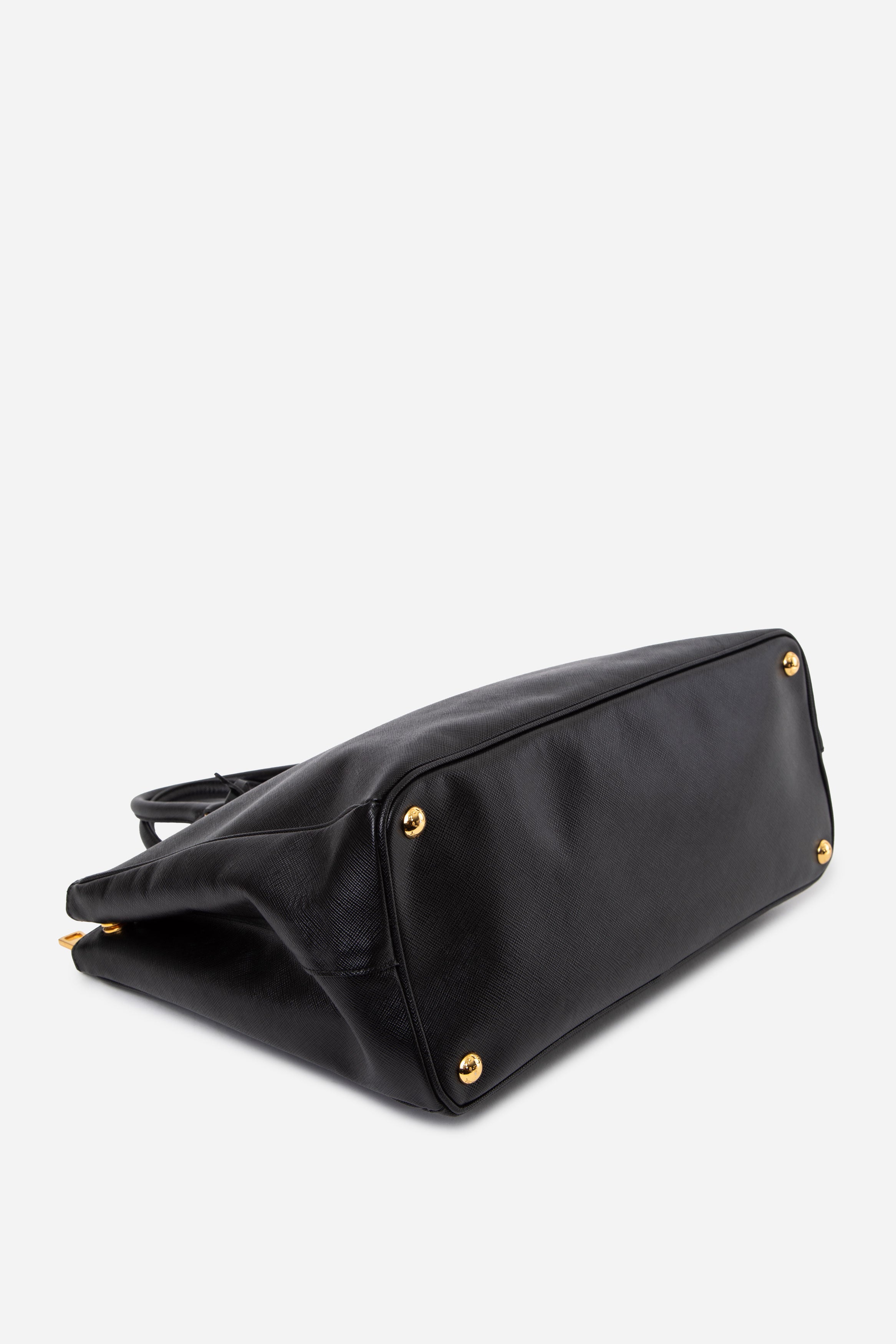 Prada Black Saffiano Leather Medium Galleria Double Zip Tote Bag