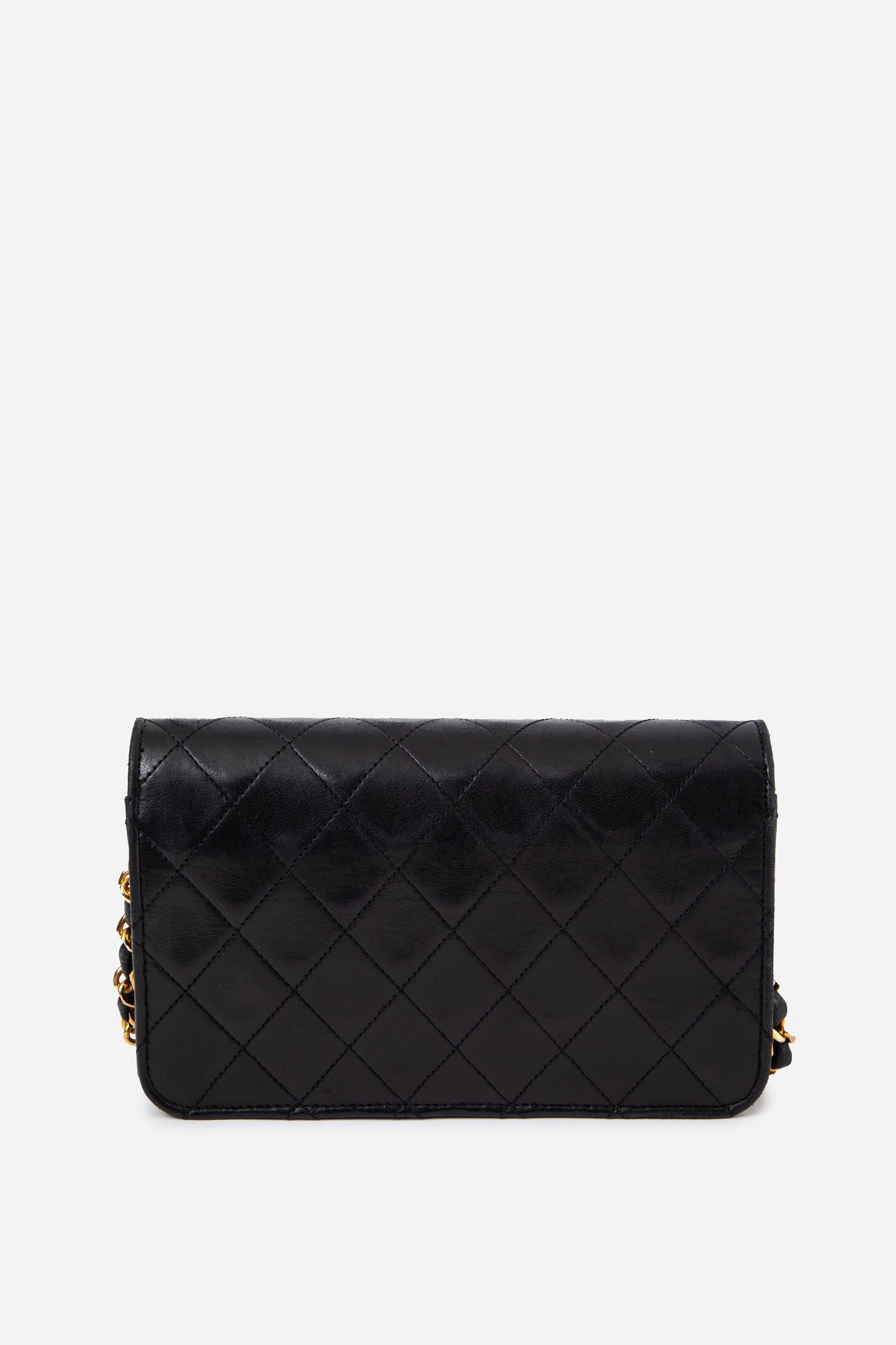 Pre-Owned Chanel 1996-1997 Black Lambskin Wallet On Chain