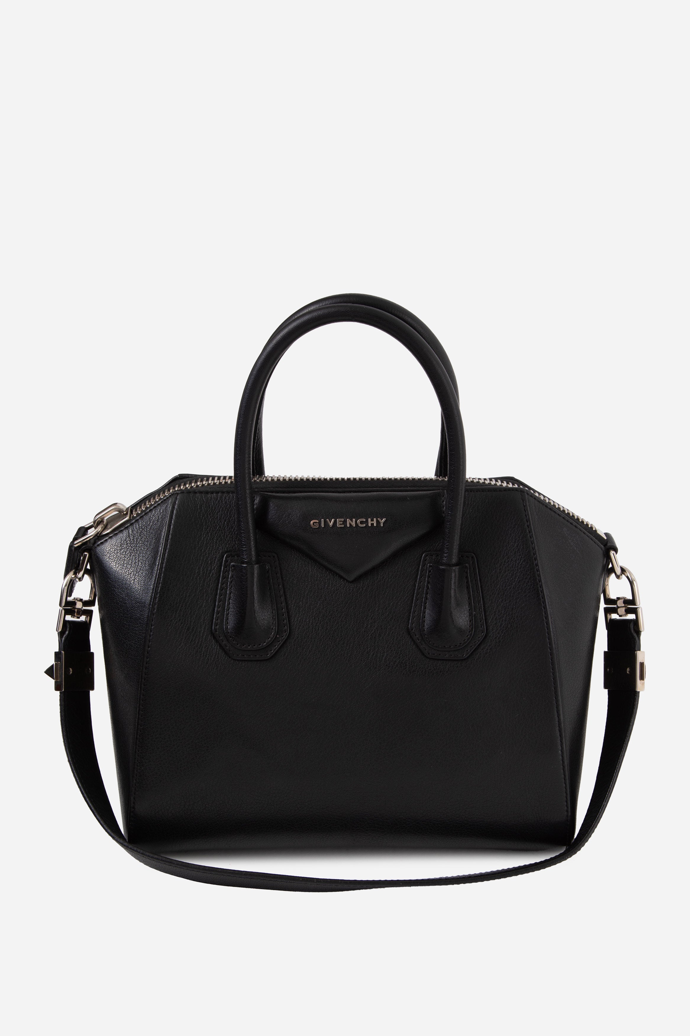 Givenchy Black Sugar Goatskin Small Antigona Top Handle With Strap