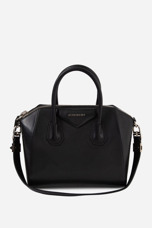 Givenchy Black Sugar Goatskin Small Antigona Top Handle With Strap